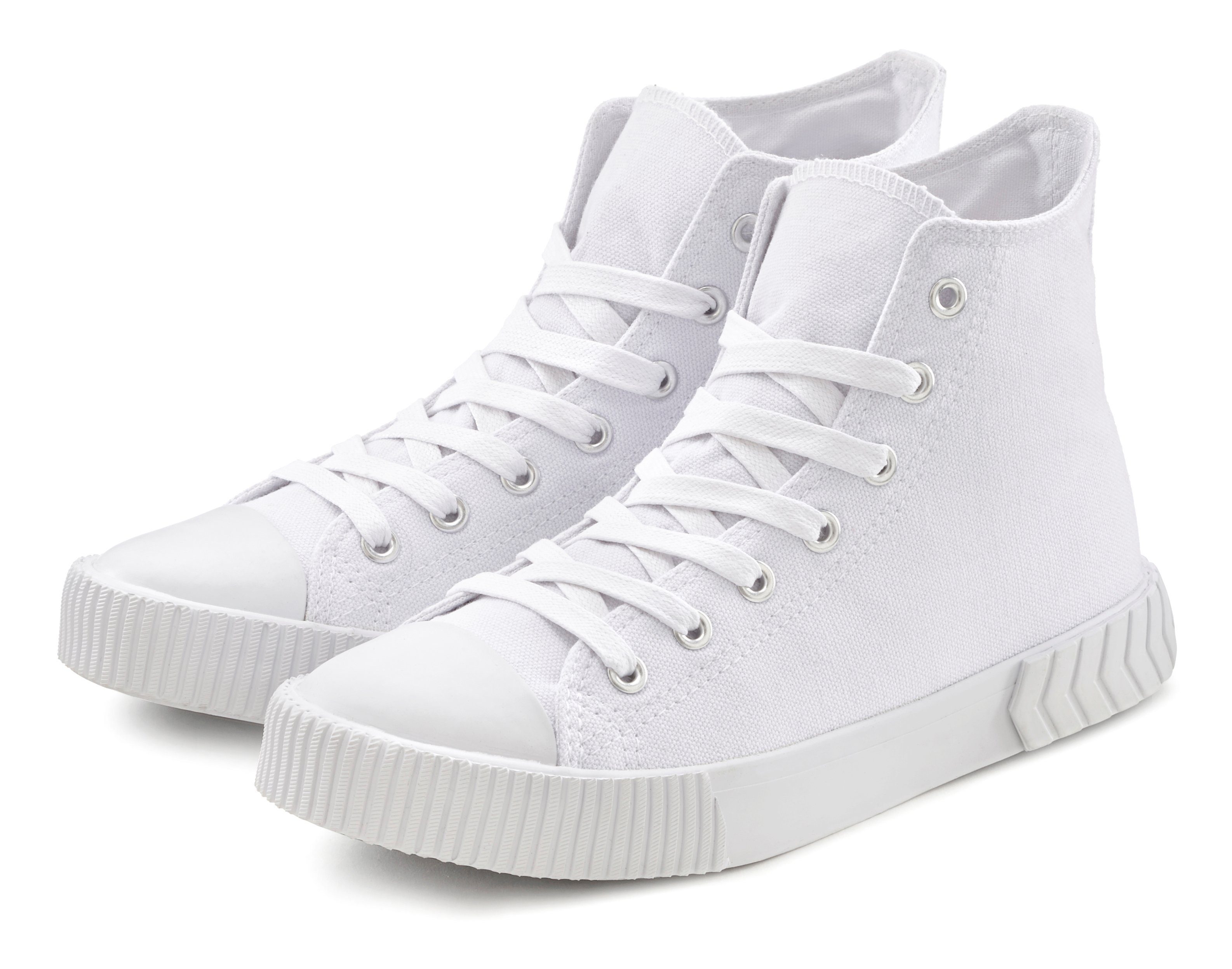 LASCANA Stiefelette aus Textil zum Schnüren, High-Sneaker, Schnür-Boots günstig online kaufen