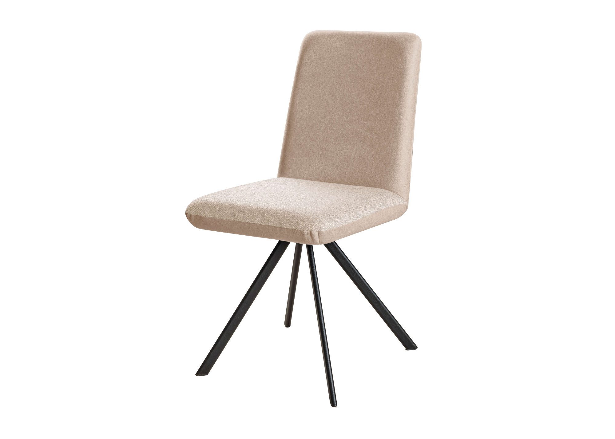 OTTO home Esszimmerstuhl Gabi Polsterstuhl, Küchenstuhl, 4-Fußstuhl, Gestell aus matt-schwarzem Flachmetall, stabil, 2-Stoff-Design