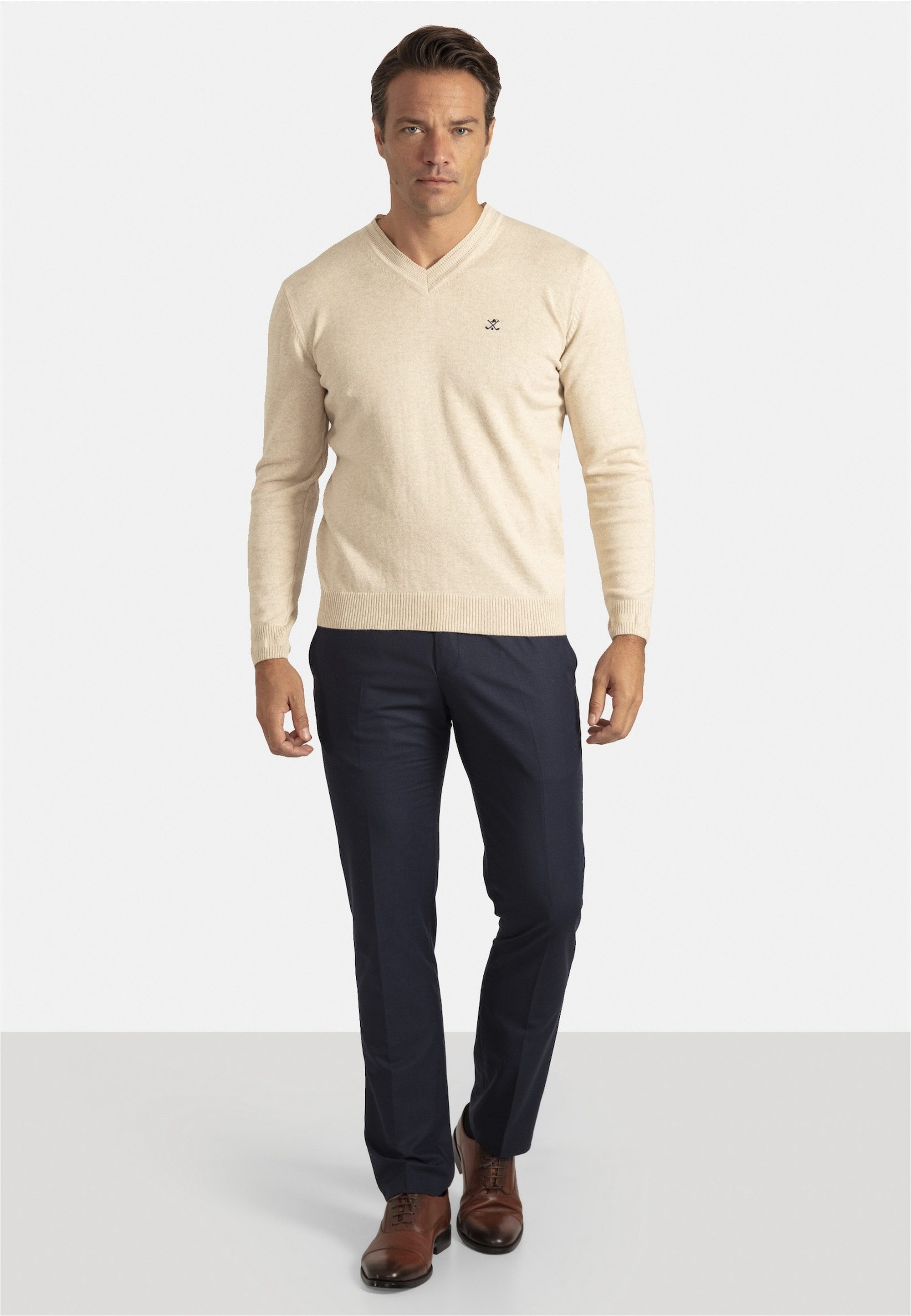 SIR RAYMOND TAILOR Strickpullover Los Angeles (1-tlg) mit klassischem V-Aus günstig online kaufen