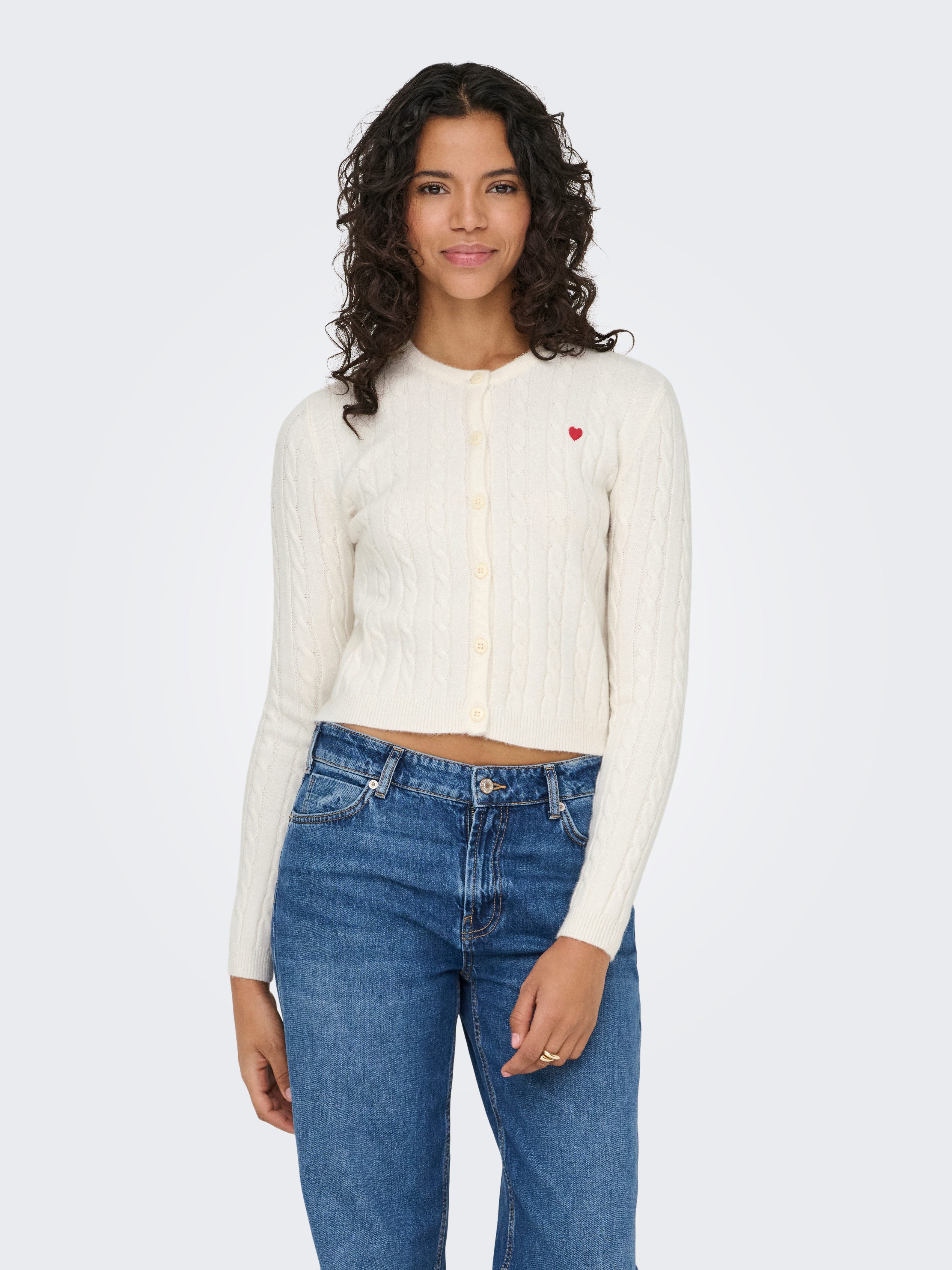 ONLY Strickjacke ONLKATIA LS CABLE BUTTON CARDIGAN CC KNT