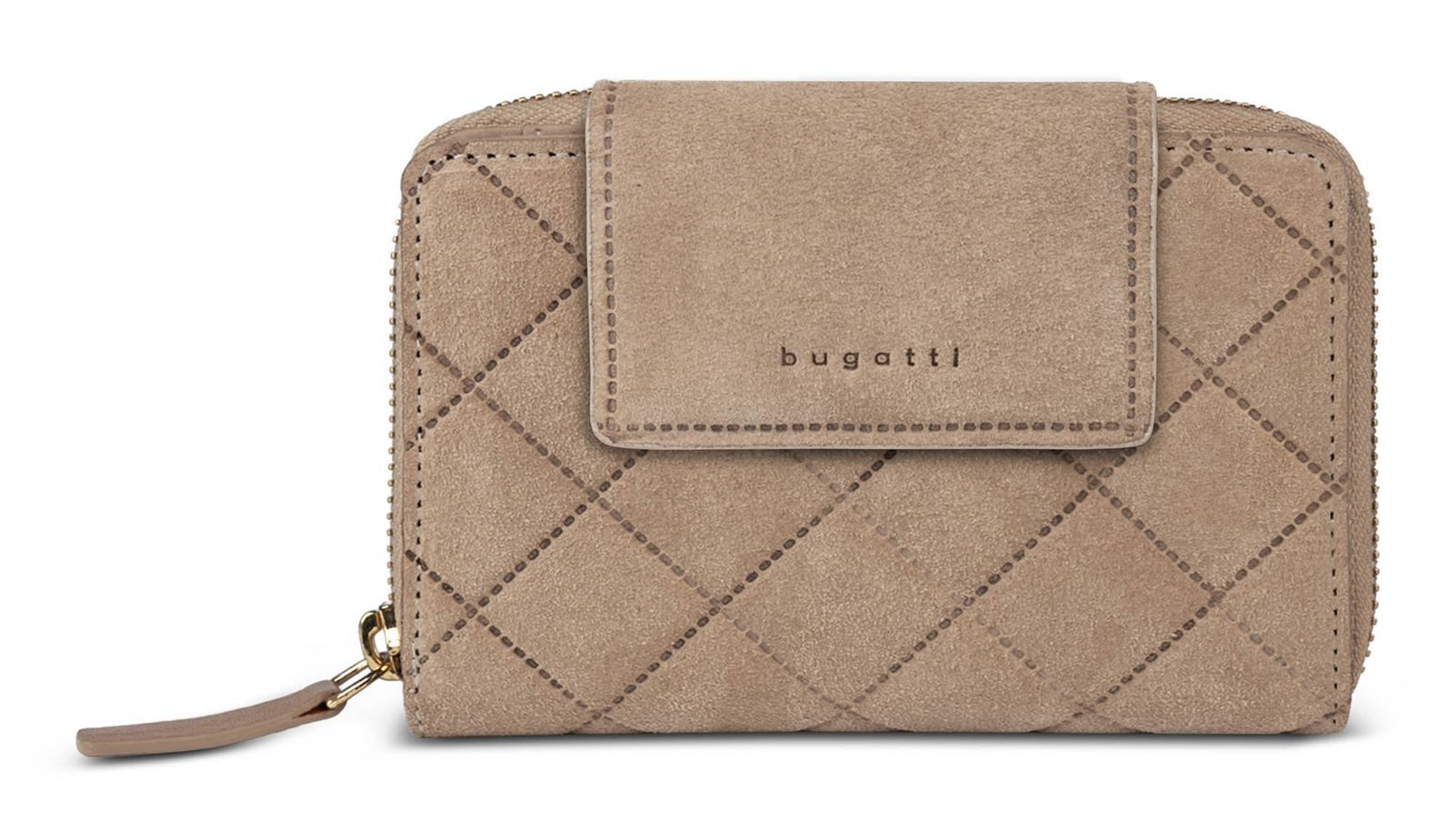 bugatti Geldbörse Ladies Zip Wallet, aus echtem Rindsleder mit RFID-Blocker Schutz
