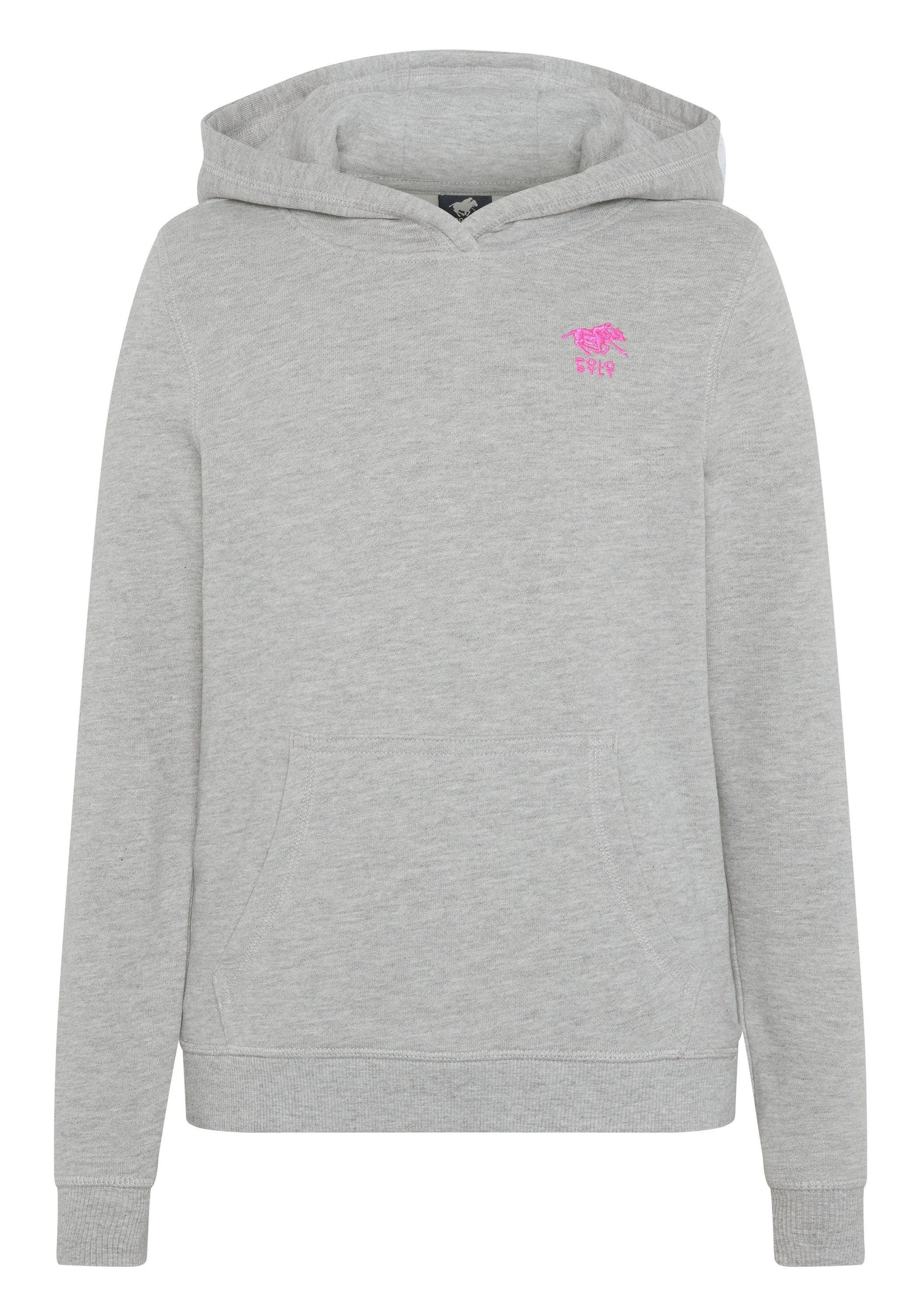 Polo Sylt Sweatshirt mit Label-Stitching 17-4402M Gray Neutral Melange