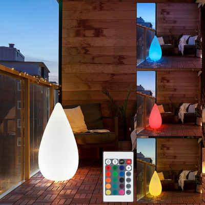 etc-shop Gartenleuchte, LED-Leuchtmittel fest verbaut, Warmweiß, Außen Tischleuchte Fernbedienung LED Bodenleuchte RGB Outdoor Lampe