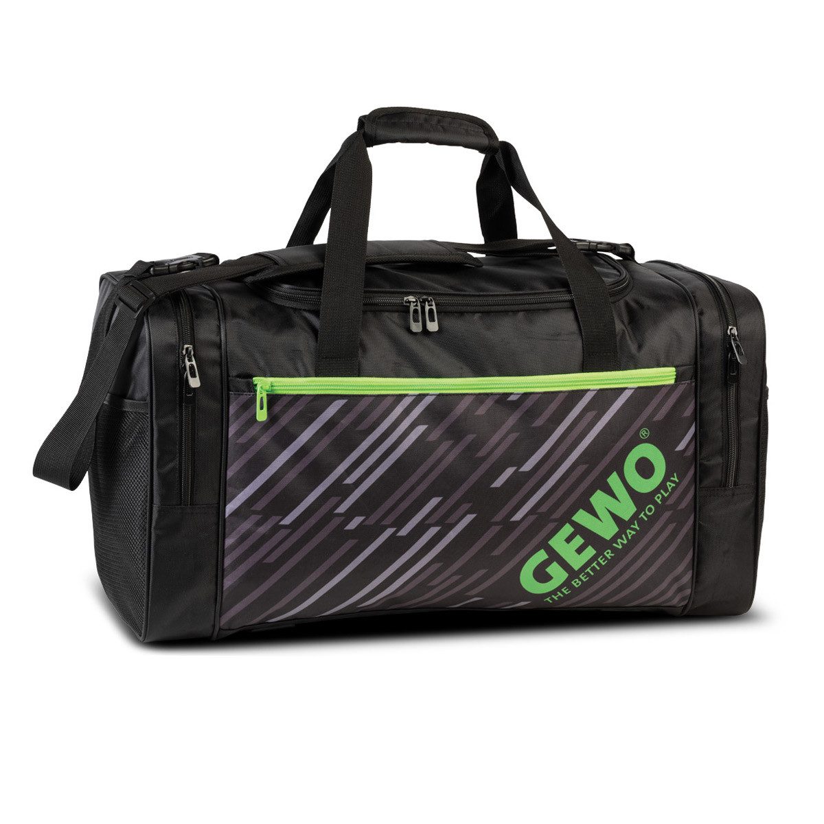 Gewo Sporttasche Stripes L, schwarz/lime