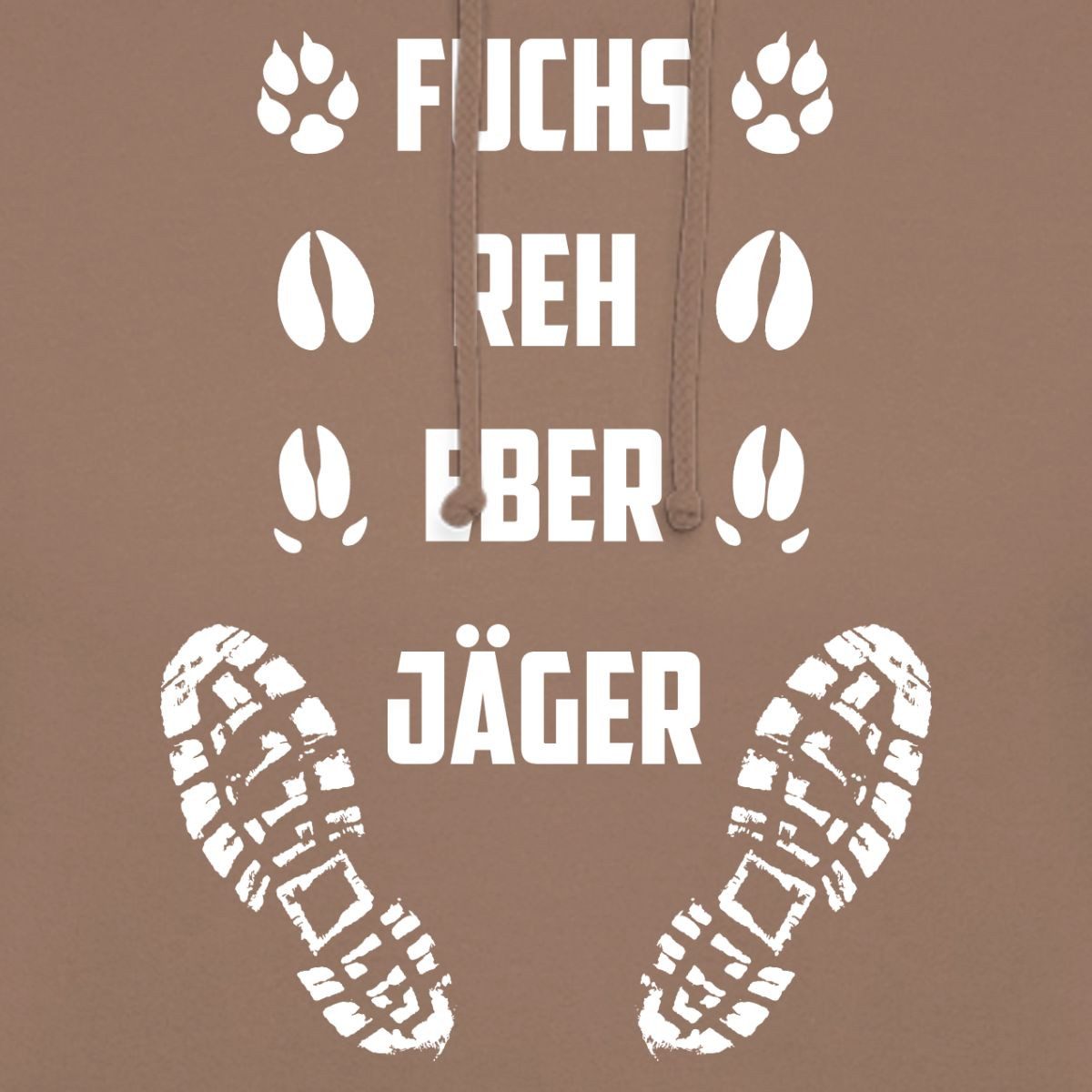 Spreadshirt Hoodie Fährte Wald, Fuchs, Reh, Eber Und Jäger Unisex Hoodie (1-tlg)