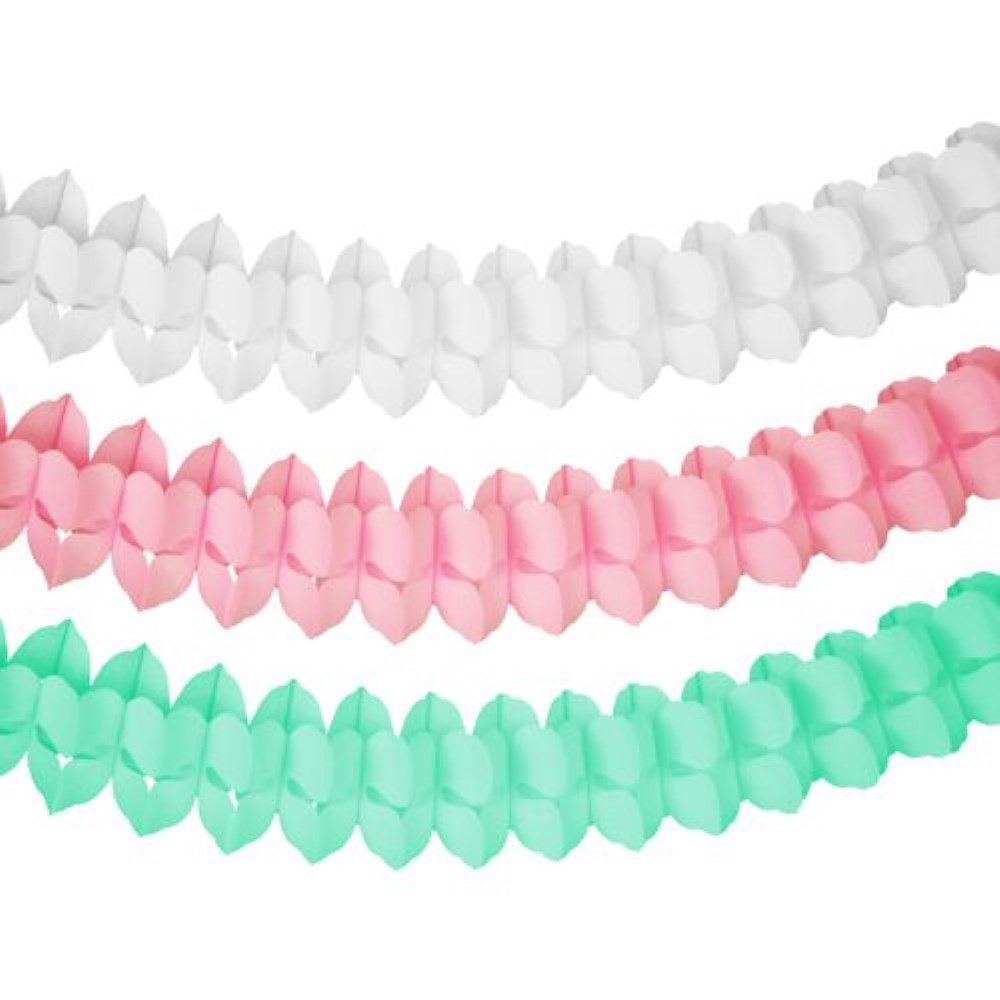 PAPSTAR Girlande Girlande, Papier Ø 16 cm · 3,65 m farbig sortiert "Pastel"