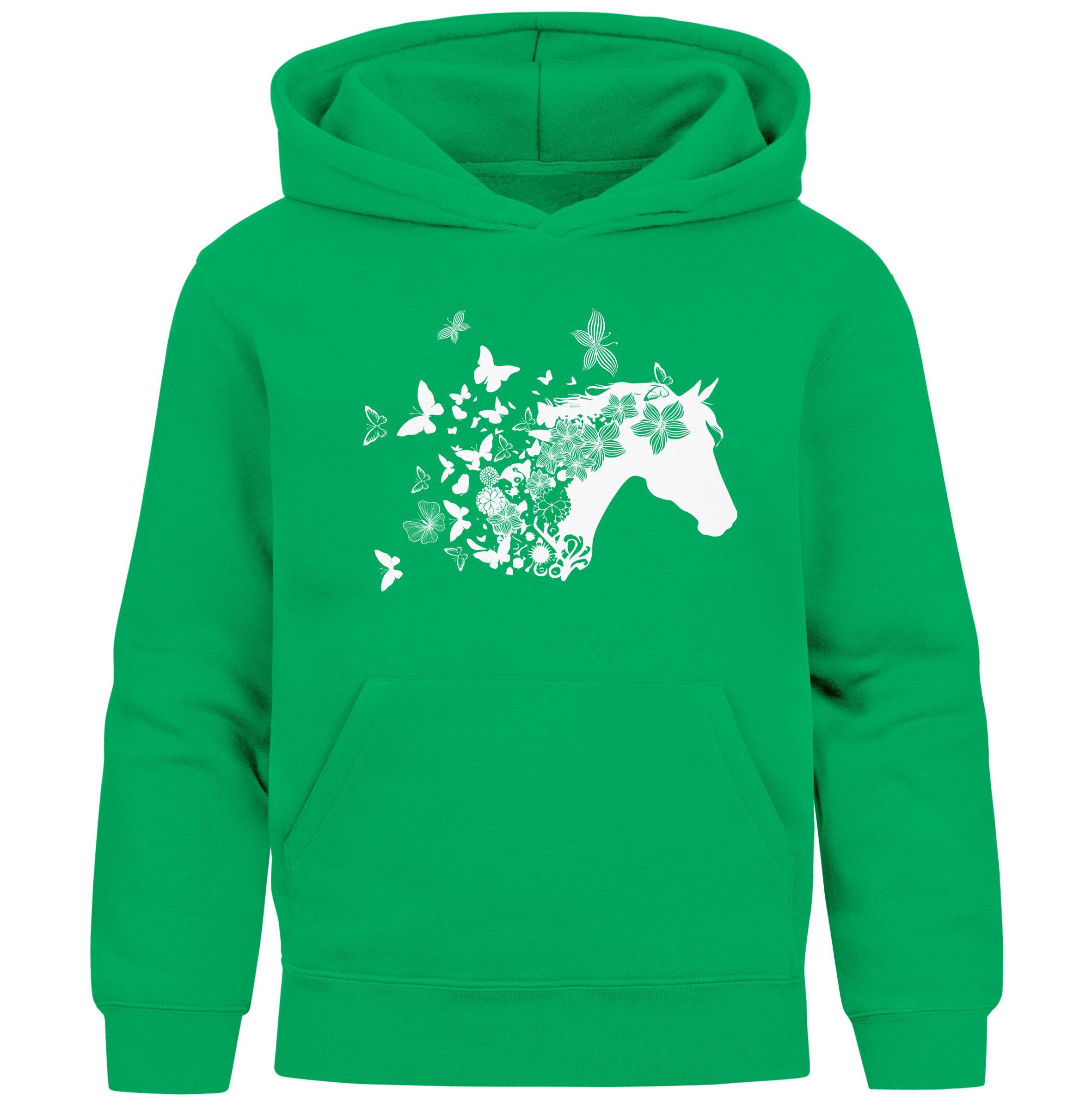 Hoodie Kinder Hoodie Mädchen Pferde Schmetterling Mädchengeschenke mit