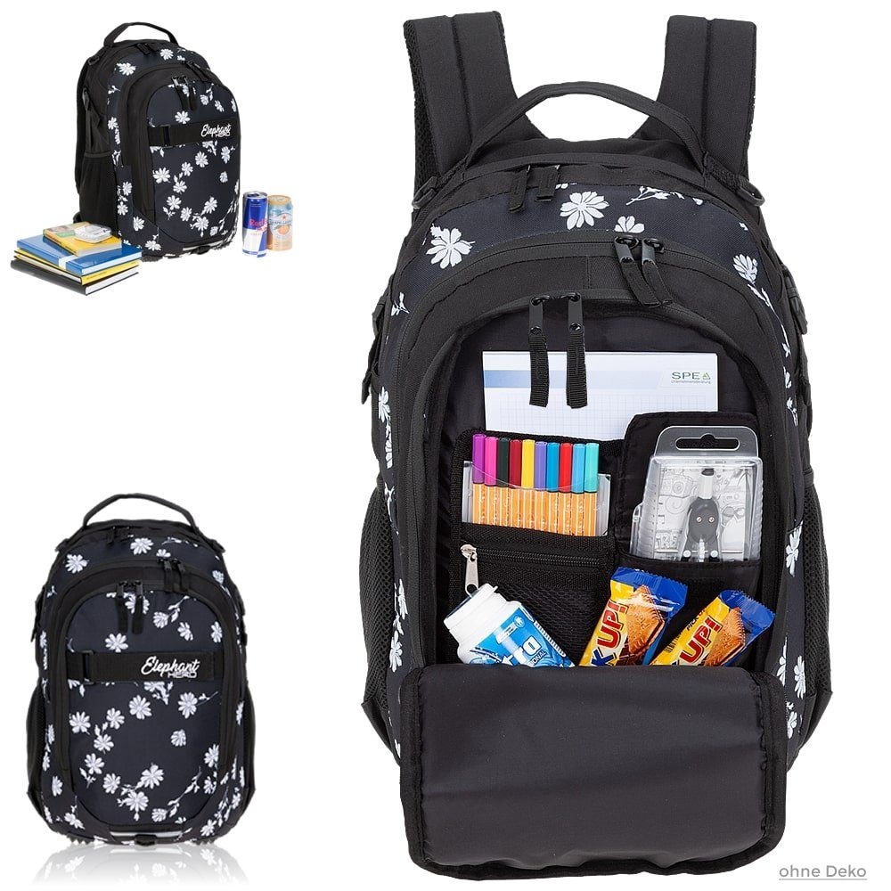 ELEPHANT Schulrucksack Hero Signature Schultasche (Set, 3-tlg., 3 Teile Rucksack Sporttasche Mäppchen Box), Softcase Schulranzen Schulmappe +rsm