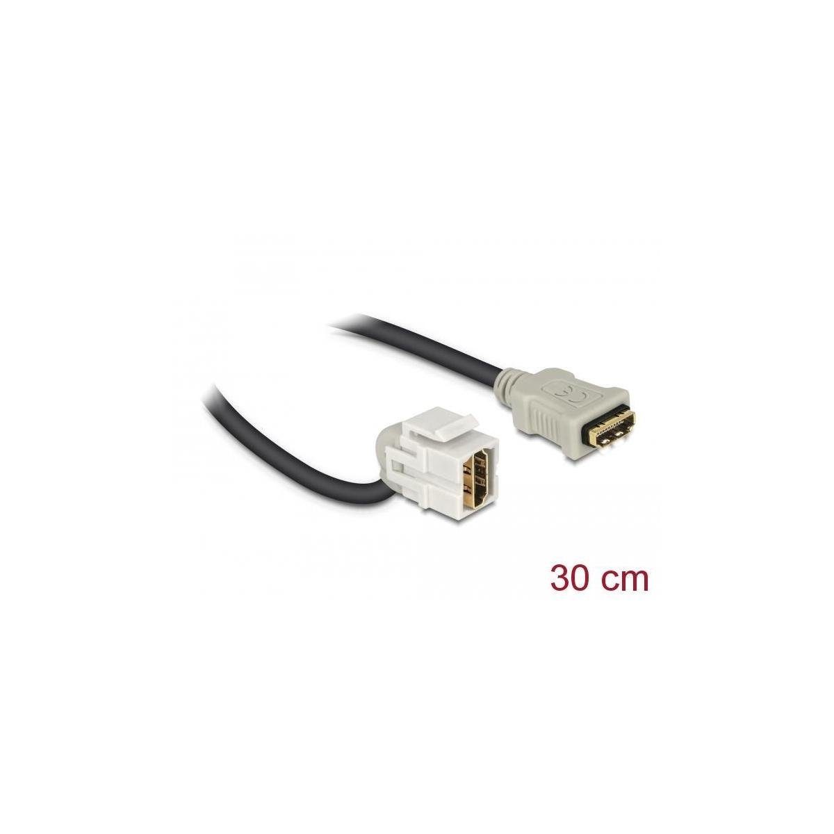 Delock Keystone Modul HDMI Buchse 110° > HDMI Buchse mit Kabel weiß Computer-Kabel, HDMI, HDMI