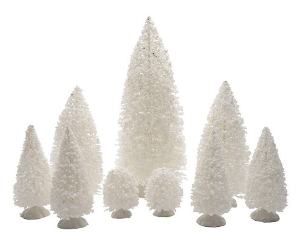Stück Weihnachtsbaum der Box Kaemingk in Künstlicher Weiß, 9 Tannenbäumchen