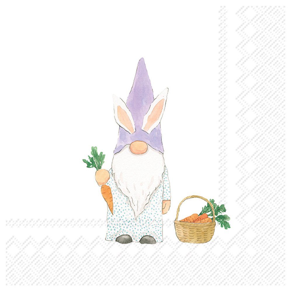 IHR Papierserviette Garten Gnom, (20 St), 33 cm x 33 cm