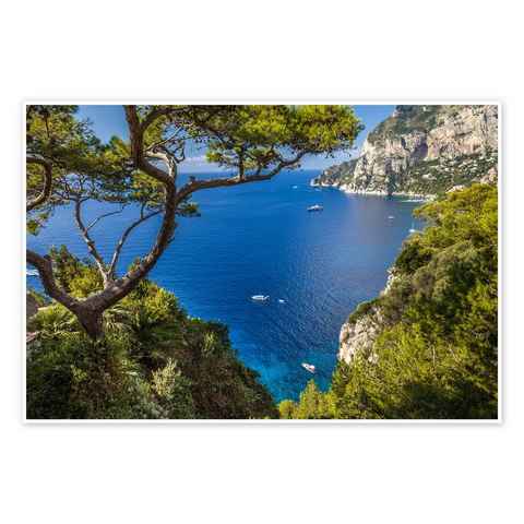 Posterlounge Poster Christian Müringer, Traumhafter Meerblick in Capri (Italien), Wohnzimmer Mediterran Fotografie