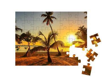 puzzleYOU Puzzle Sonnenuntergang in der Karibik, 48 Puzzleteile, puzzleYOU-Kollektionen Karibik, Dominikanische Republik