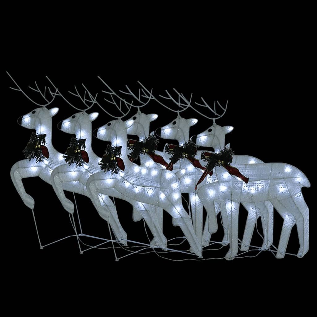 vidaXL Weihnachtsfigur LED-Rentiere 6 Stk. Weiß 120 LEDs (6 St)