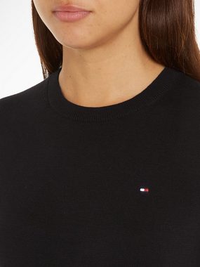 Tommy Hilfiger Kurzarmpullover CO JERSEY STITCH C-NK SS SWEATER mit Logostickerei