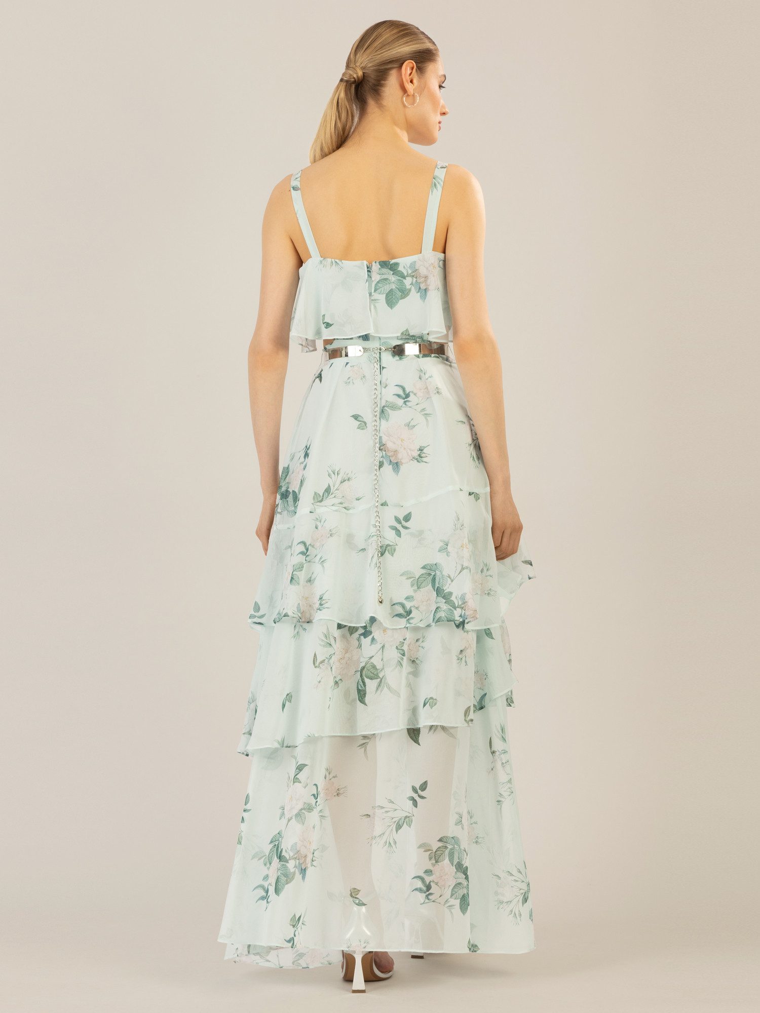 Apart Maxikleid aus allover bedrucktem Chiffon