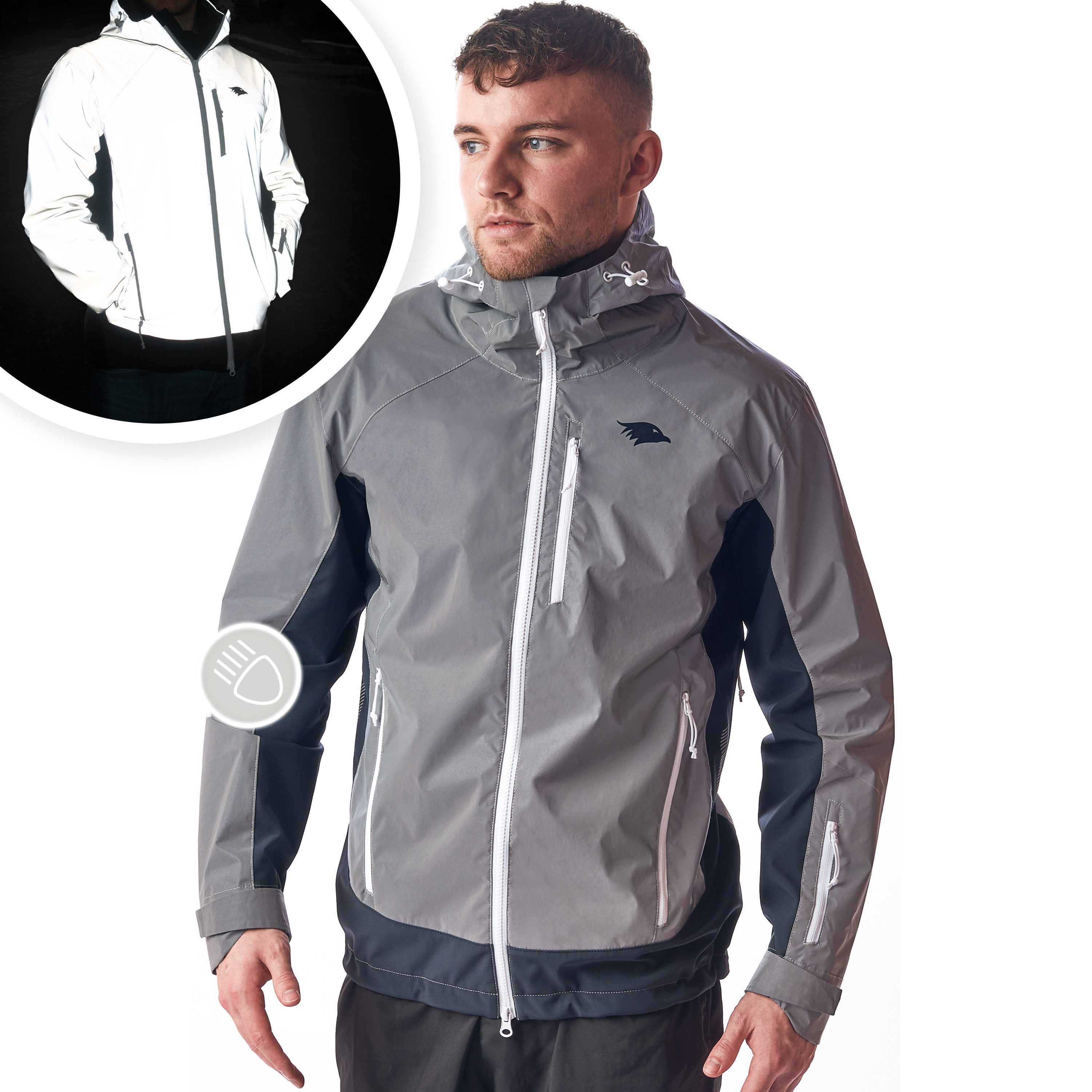 Valkental Fahrradjacke Regenjacke mit Kapuze Damen & Herren wasserdicht & atmungsaktiv, reflektierend, Unisex