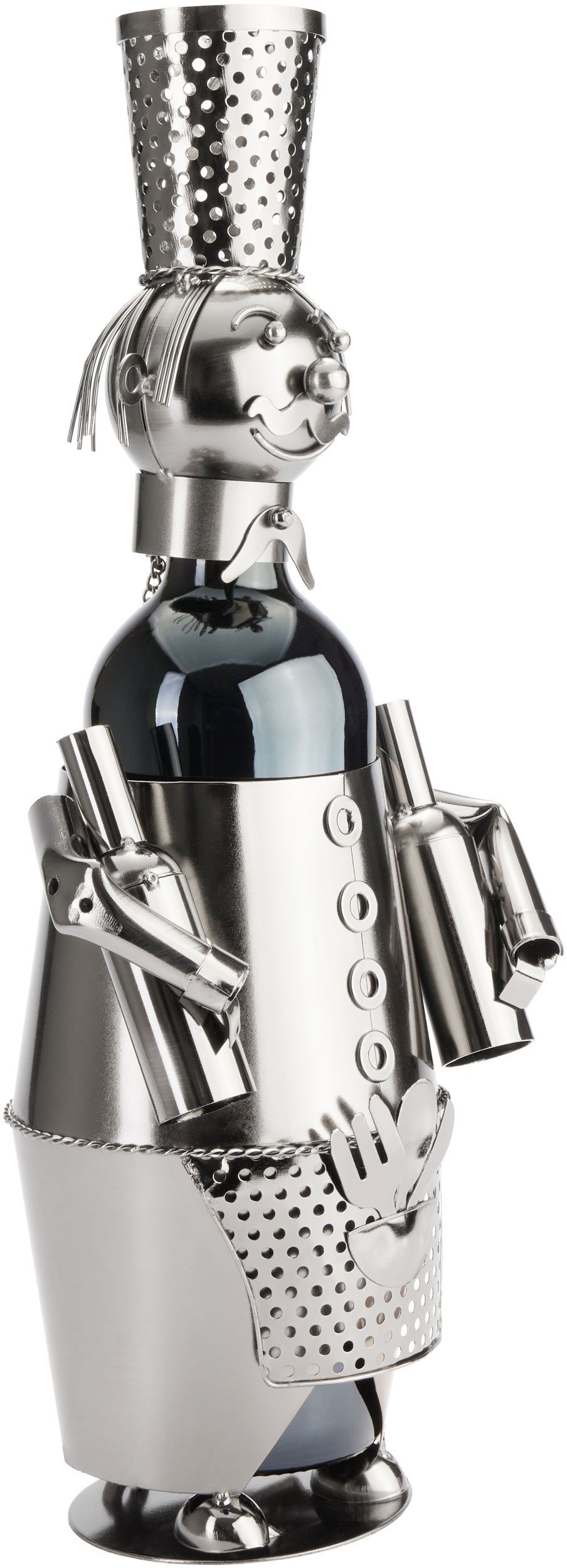 BRUBAKER Weinflaschenhalter Barkeeper Flaschenhalter, (inklusive Grußkarte), Metall Skulptur, Wein Geschenk