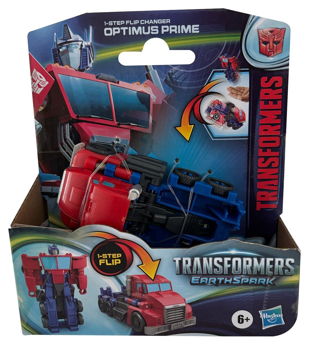 Hasbro Actionfigur Трансформери EarthSpark Optimus Prime 1-Step Flip Changer, verwandelba
