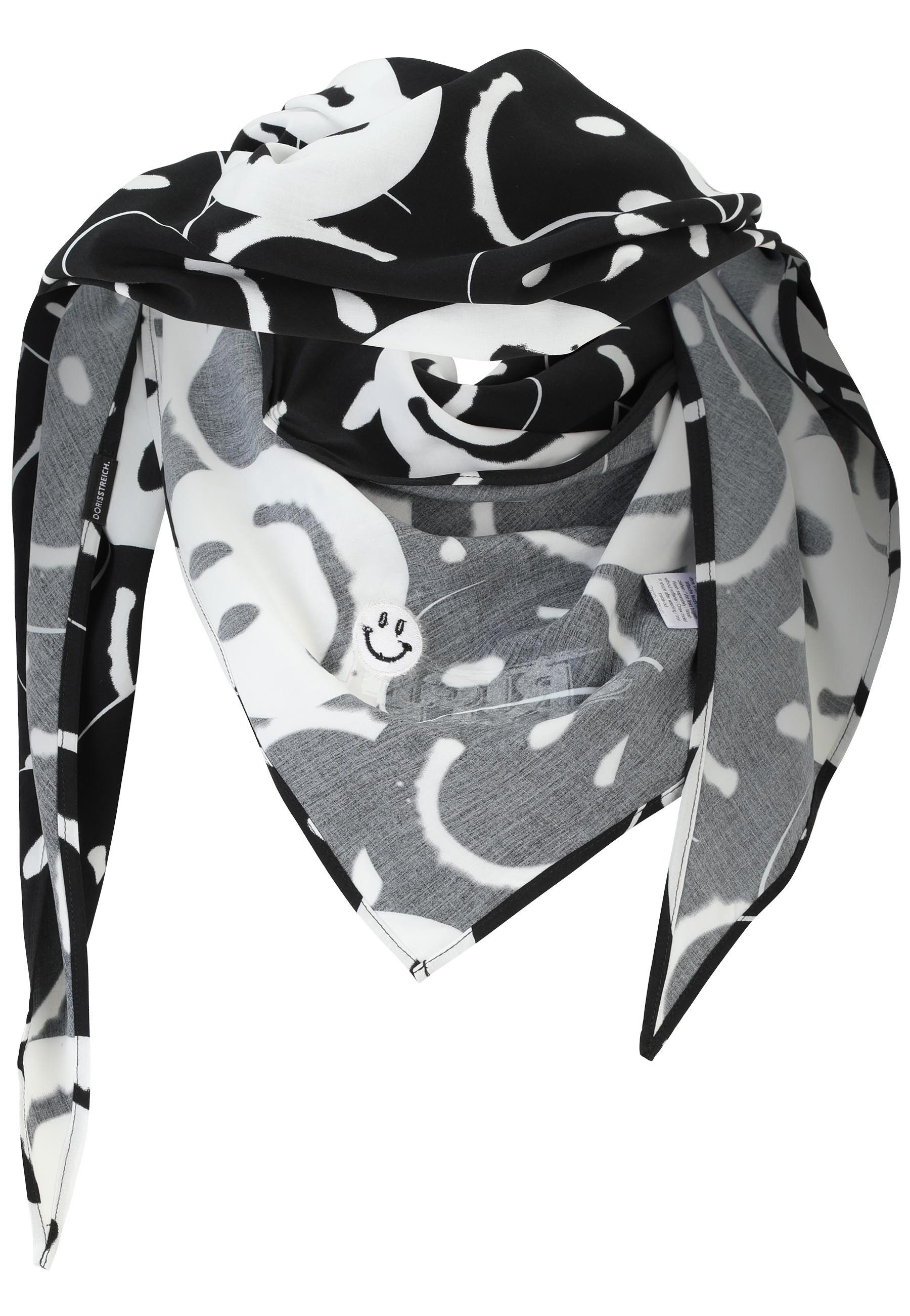 Doris Streich Strickschal mit Allover-Muster Smileys günstig online kaufen