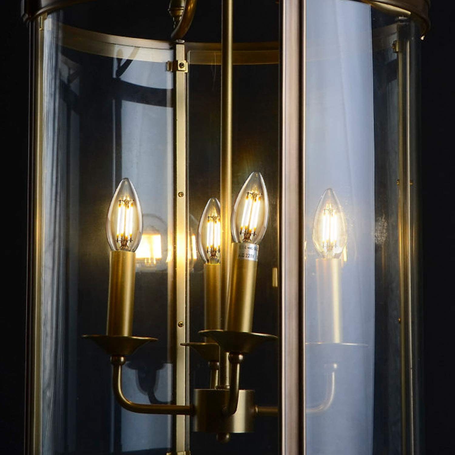 ZMH LED-Leuchtmittel LED Edison Glühbirne St., Vintage Antike, E14, Kerzenlampe Kronleuchter Warmweiß 6