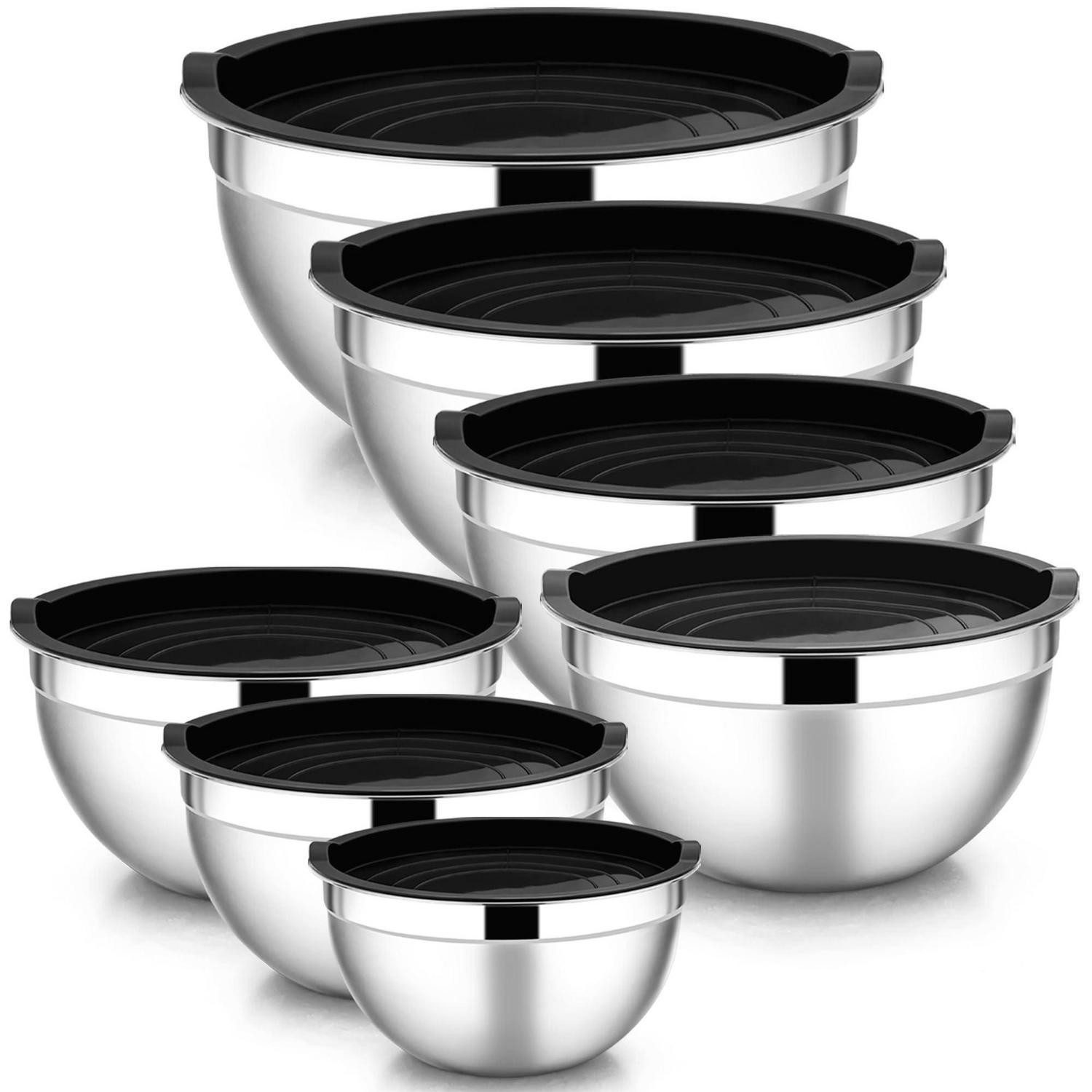 LuxusKollektion Rührschüssel Rührschüssel Edelstahl Set 7-teilig, Metall, (7-tlg)