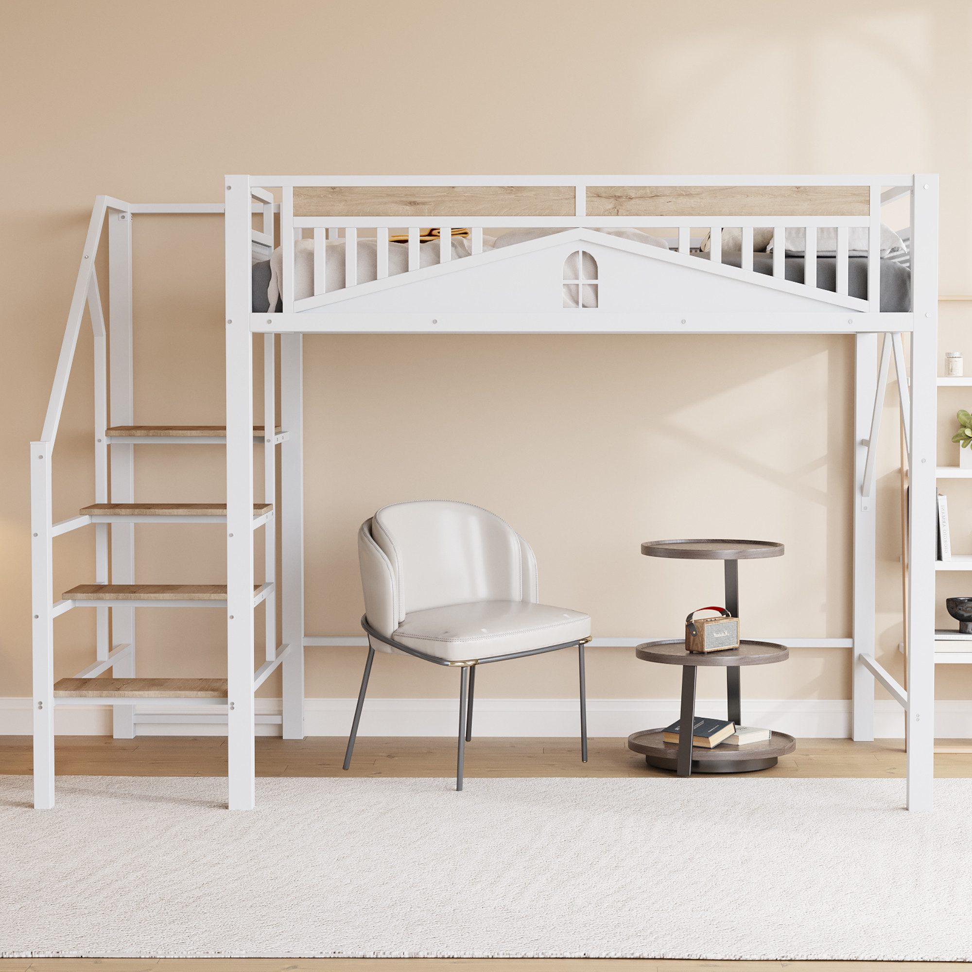 Flieks Hochbett Metallbett Kinderbett 140x200cm mit günstig online kaufen