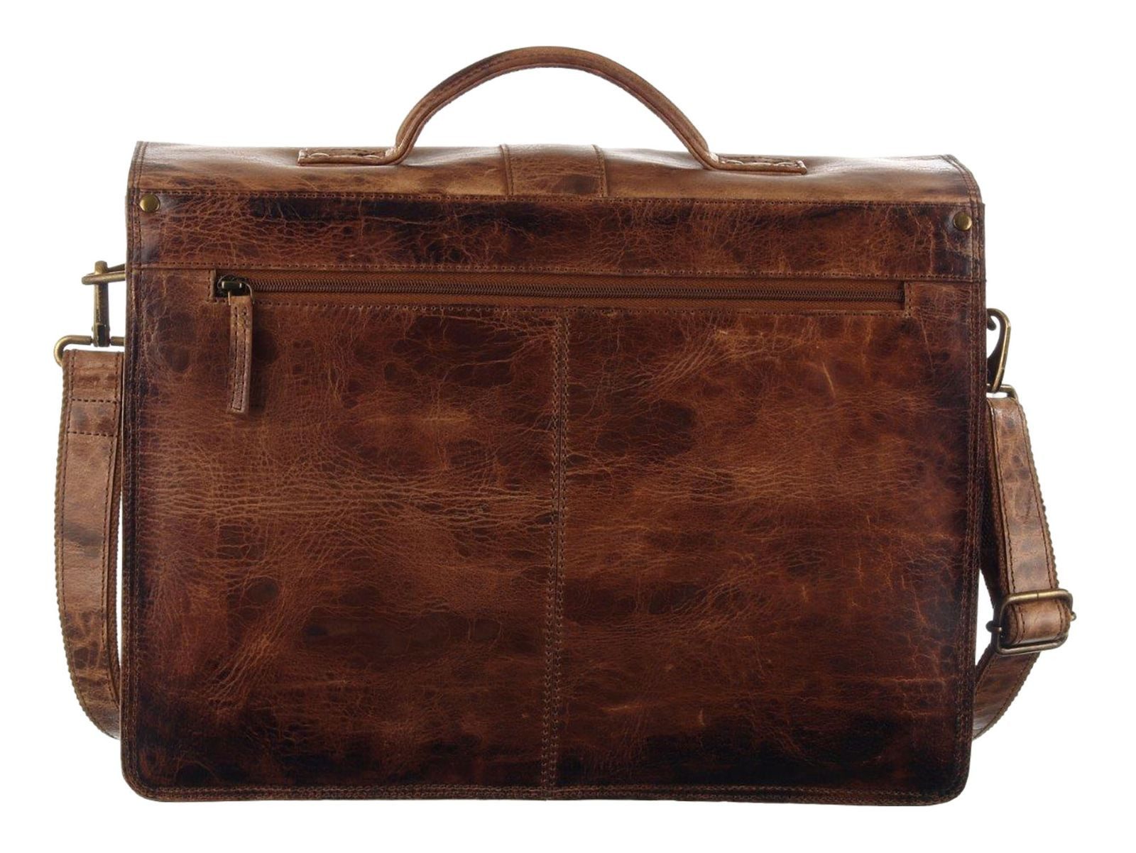 GreenLand Nature Aktentasche Briefcase, aus echtem Leder