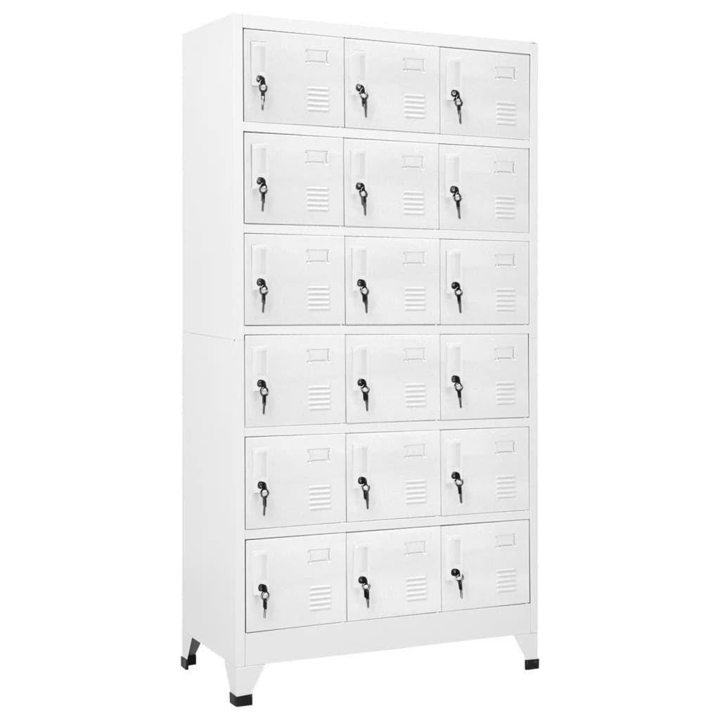 vidaXL Fächerschrank Schließfachschrank mit 18 Fächern Metall 90x40x180 cm (1-St)