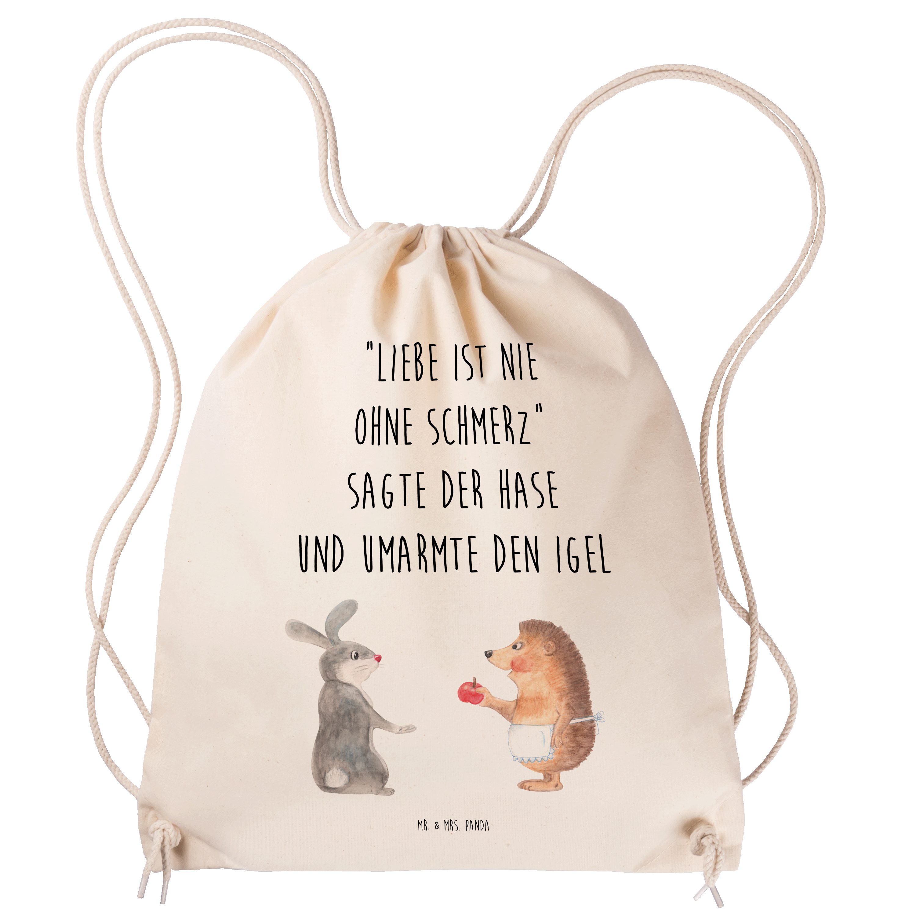 Mr. & Mrs. Beutel, Geschenk, nie - ist Liebe ohne Stoffbeu - Transparent Panda Sporttasche (1-tlg) Schmerz