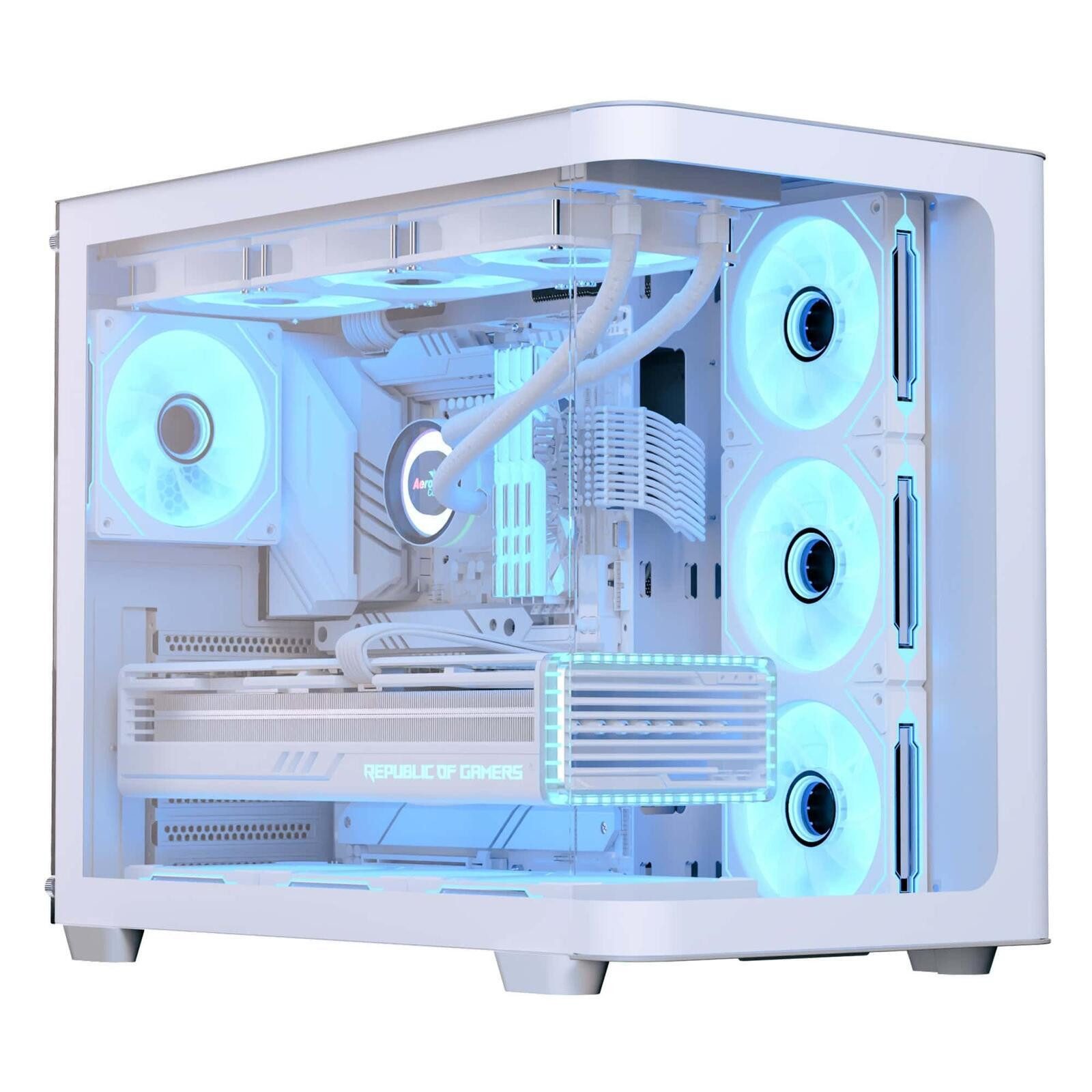 Aerocool PC-Gehäuse P500C-G-WT-v1 (weiß, Tempered Glass x 3)