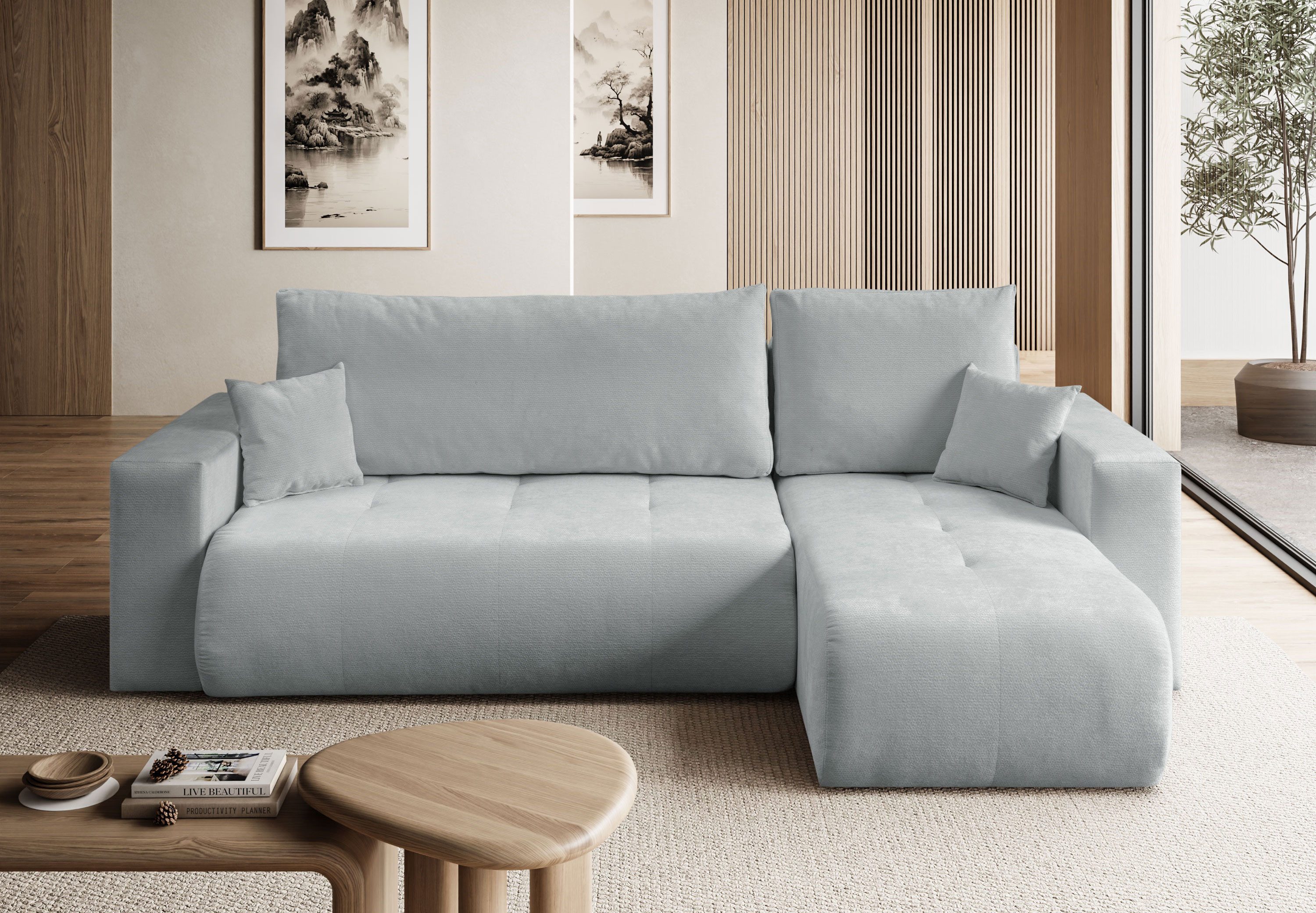 Lookway Ecksofa CLOUD II L mit Schlaffunktion und Bettkasten, 247x152x86 cm