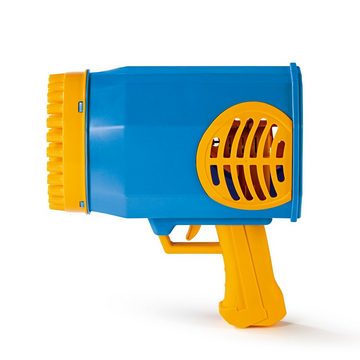 EASYmaxx Seifenblasenmaschine mit LED-Beleuchtung 3,7V blau/gelb, Pistole inkl. Licht Kinder