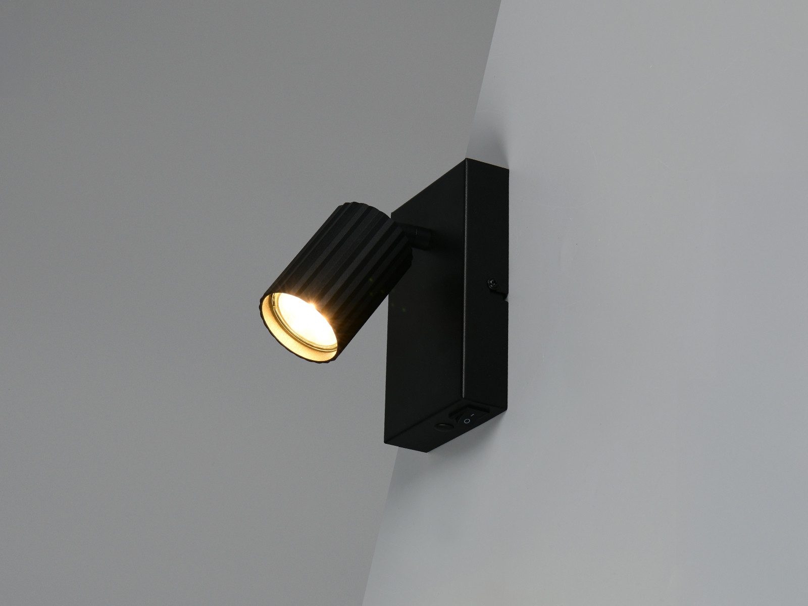 TRIO Leuchten LED Wandstrahler, Dimmfunktion, LED wechselbar, Warmweiß, innen Wandleuchte mit Schalter und schwenkbarem Spot, Höhe 15cm