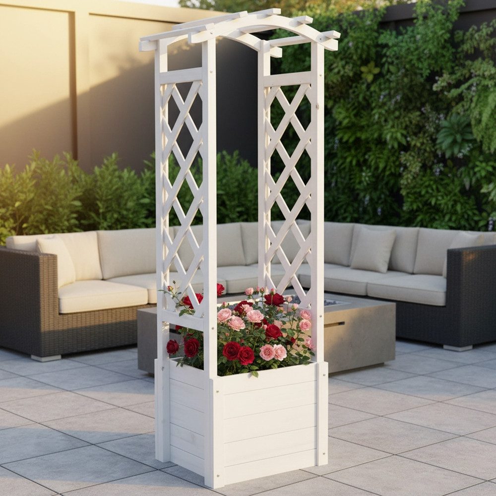 Mucola Rosenbogen Rankhilfe Spalier Pflanzkasten Rankgitter Rosenbogen Rundbogen Pergola Stück, Premium-Rosenbogen, Rosenbogen