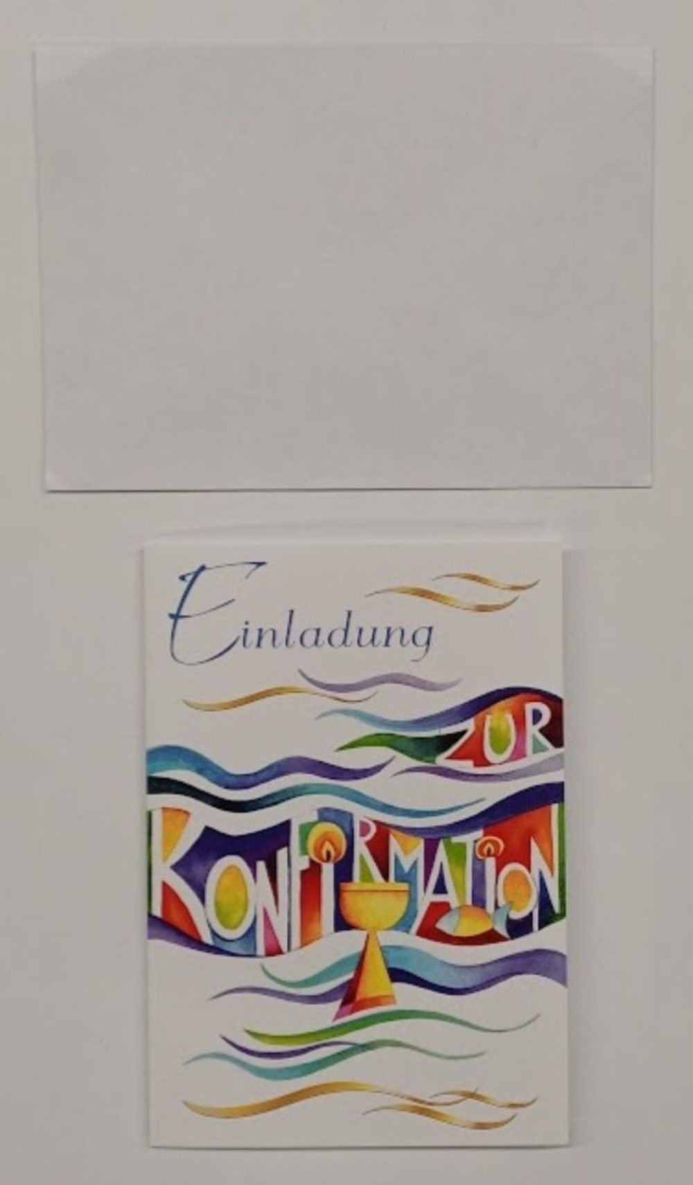 LYSCO Einladungskarten 10 Einladungen zur Konfirmation Traube Kreuz Kelch Evangelische Kirche, Heilige Messe Eucharistie Leib Christi Christus Feier Fest