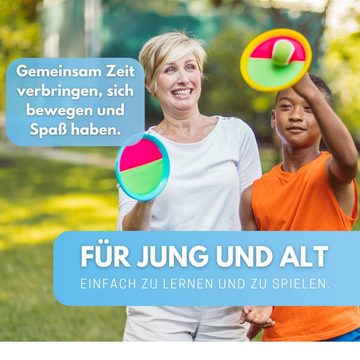AllBlue products Spielzeug-Gartenset Outdoor Klettballspiel für Kinder - Wurfspiel-Set für 4 Spieler, (9-tlg)