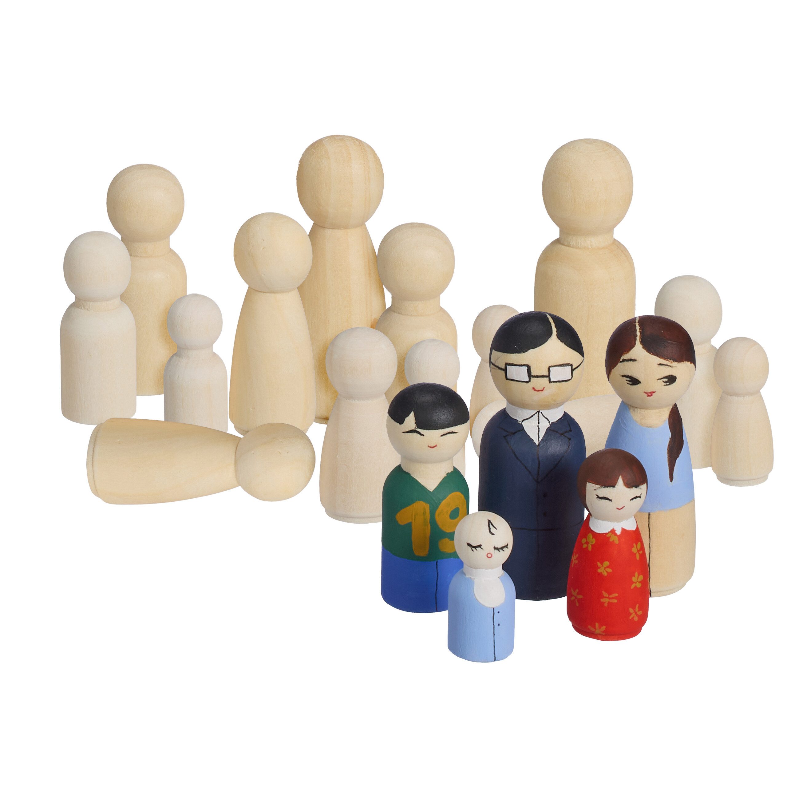 relaxdays Bastelnaturmaterial Holzfiguren zum Bemalen 100er Set, (100-tlg)