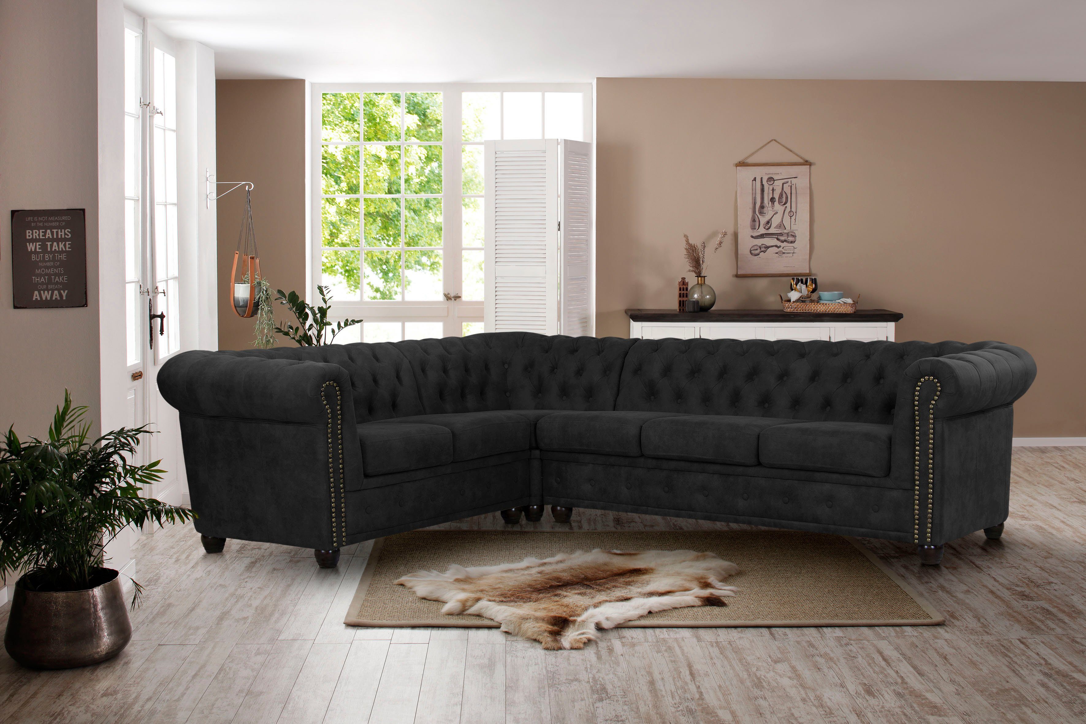 Home affaire Chesterfield-Sofa Rysum L-Form, Chesterfield-Optik, günstig online kaufen