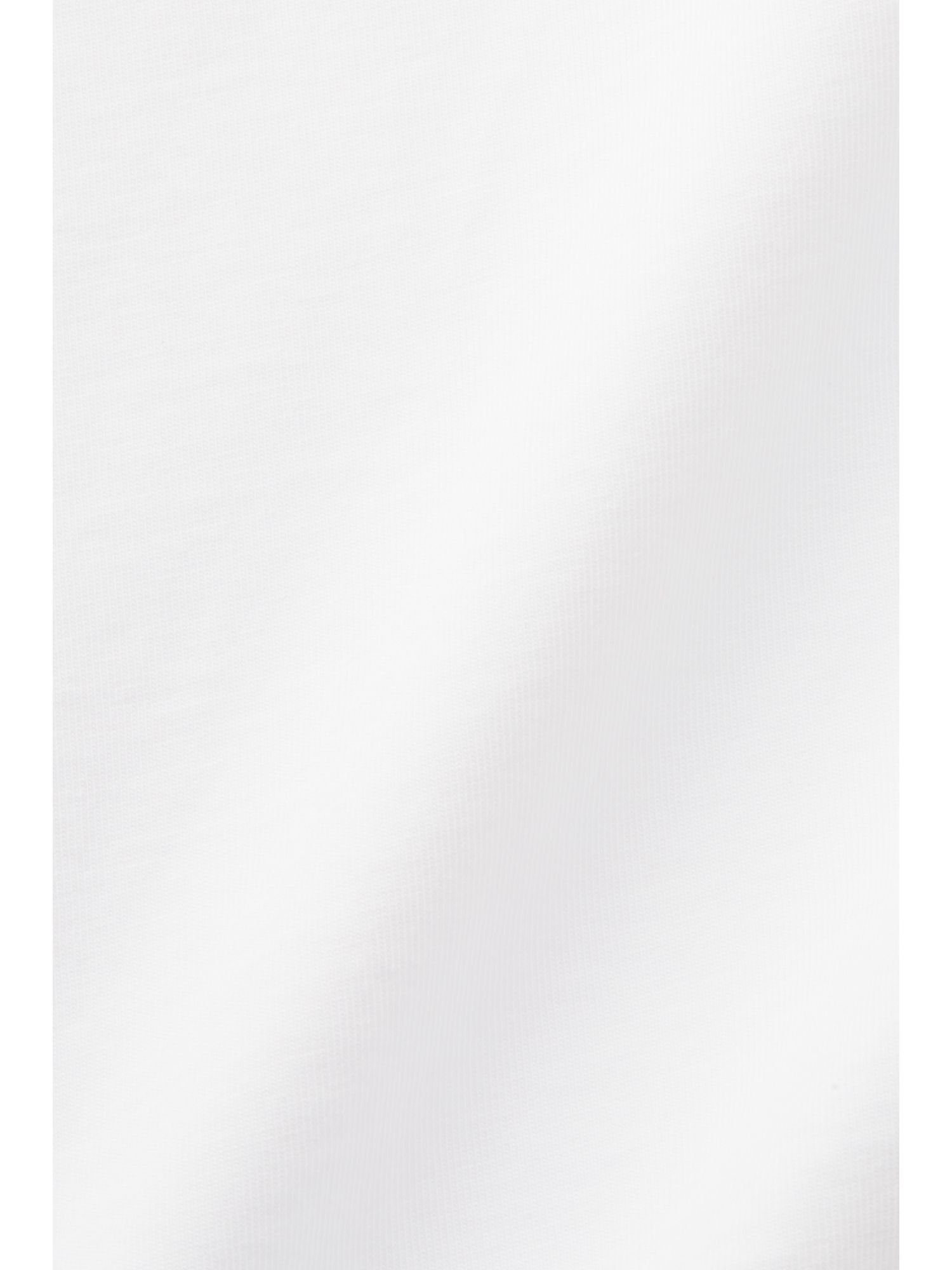 WHITE Esprit Bedrucktes 100 % Jersey-T-Shirt, (1-tlg) T-Shirt Baumwolle