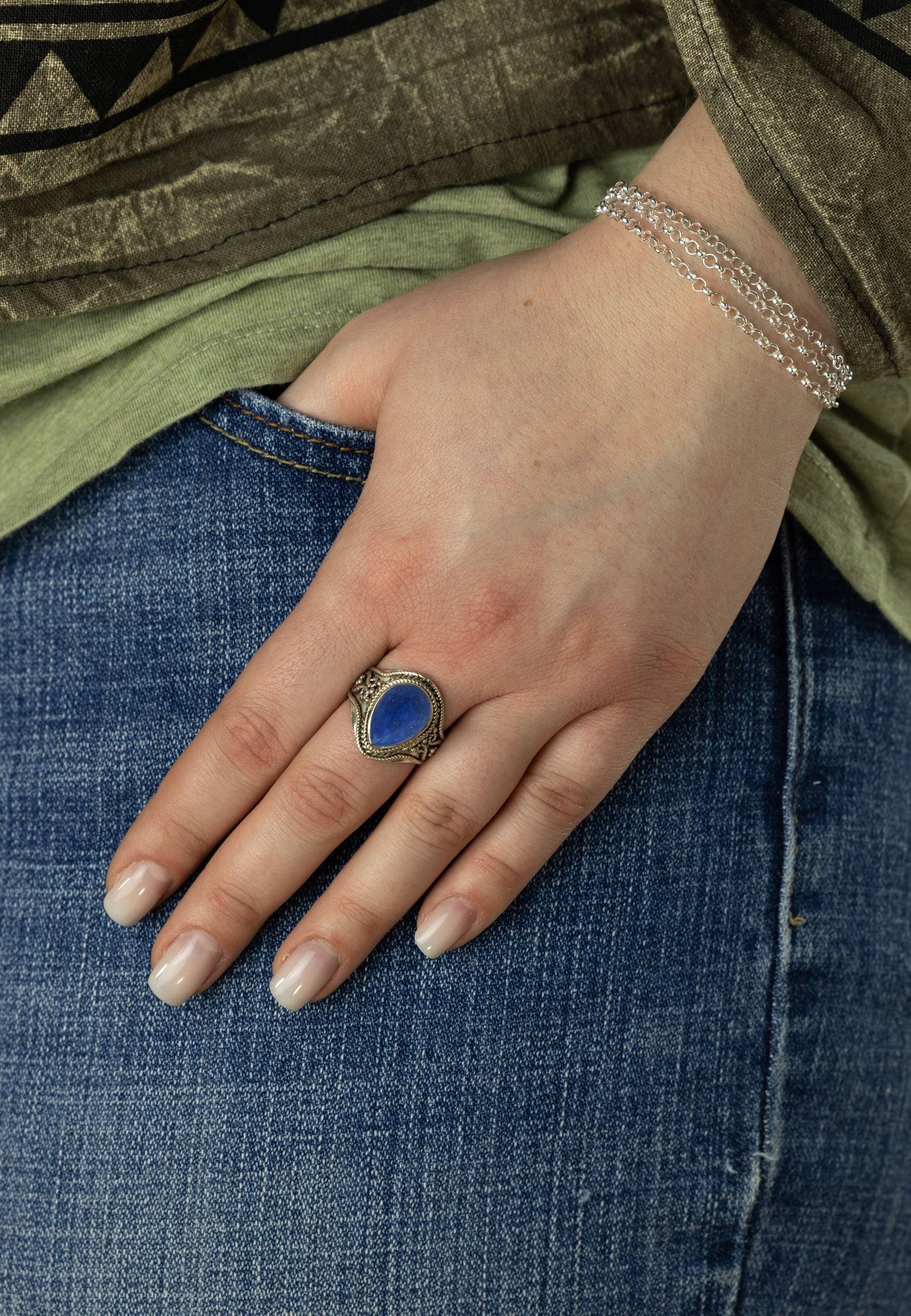 Lazuli Silberring Lapis Silber 925er mit mantraroma