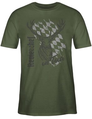 Shirtracer T-Shirt Revierchef Jäger Trachten Volksfest Hirsch Jagd Bayern Mode für Oktoberfest Herren