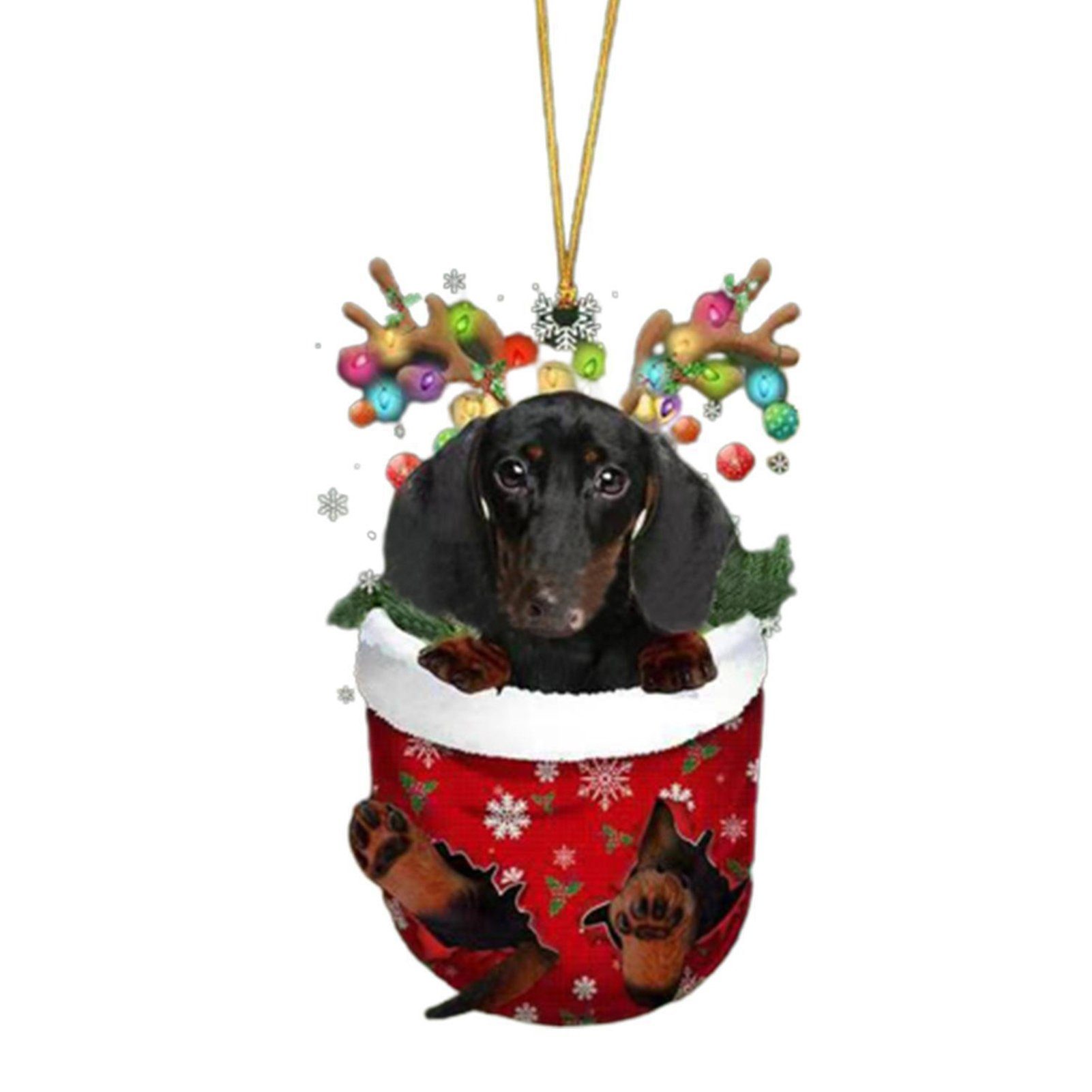 Blusmart Christbaumschmuck Schöne Weihnachten Tasche Mode Hund Langlebige Ornament Hängende
