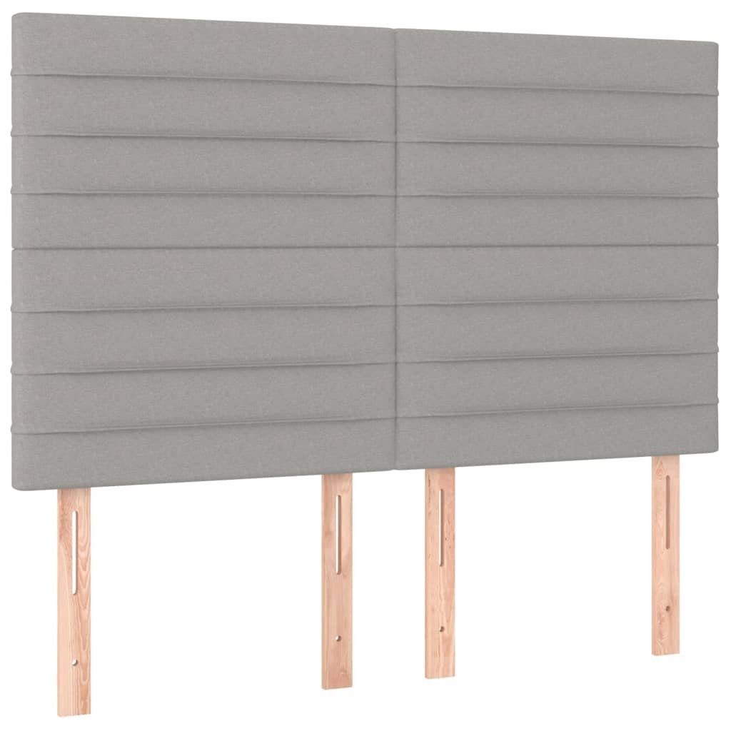 vidaXL Bett Kopfteil Hellgrau 144x5x118/128 cm Stoff (1-tlg)