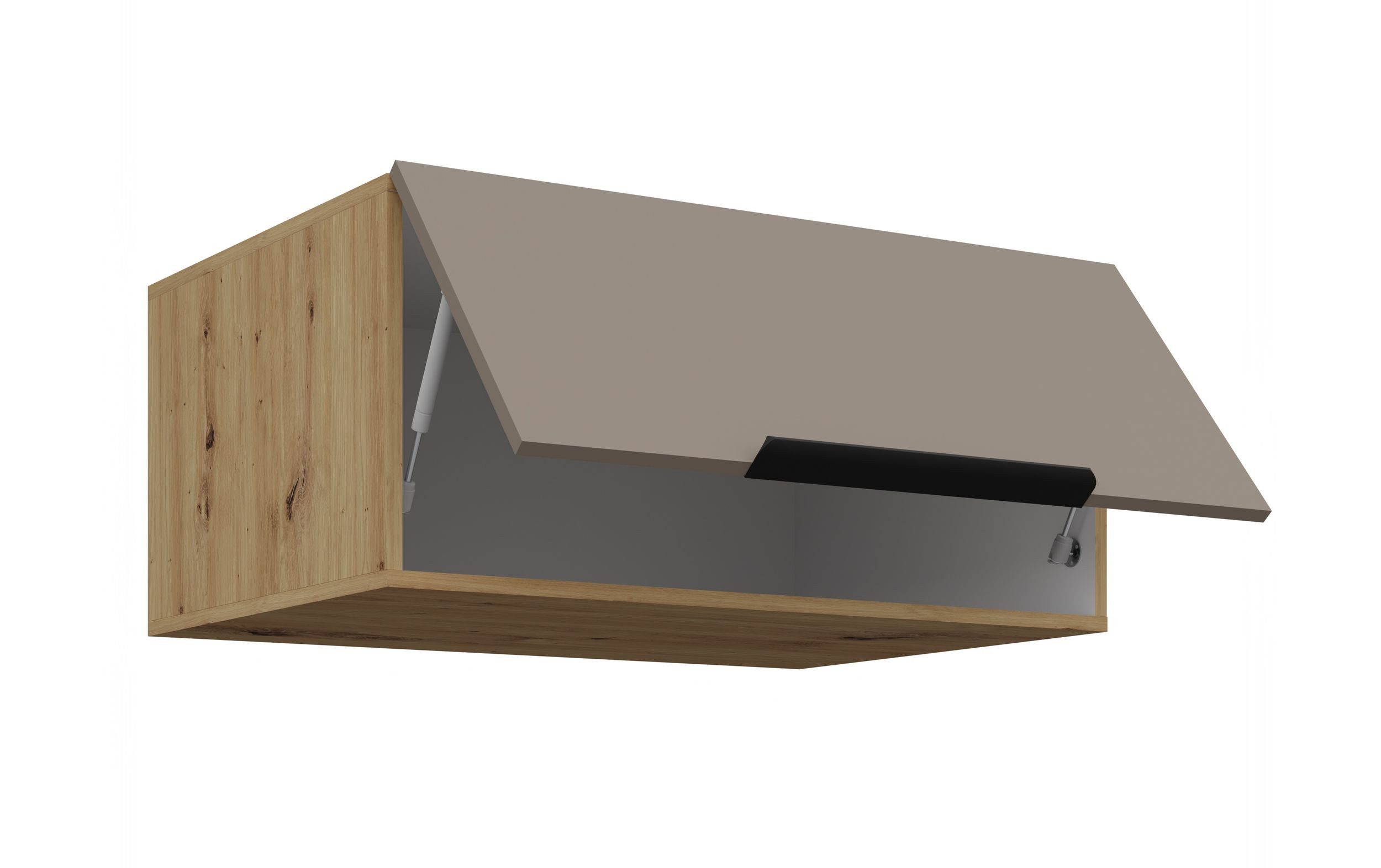 Küchen-Preisbombe Aufsatzschrank 80 cm Küche ARIA Sandgrau Küchenzeile Küchenblock Anti Fingerprint