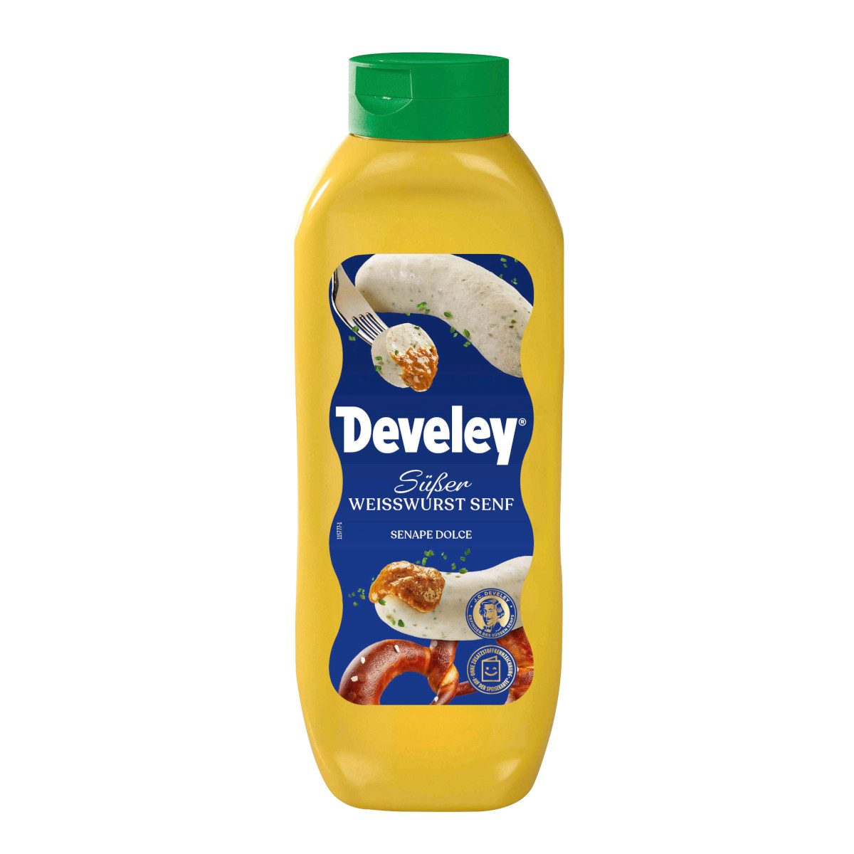 Develey Saucen, Develey Süßer Weisswurst Senf mild süßlich Plastikflasche 875ml