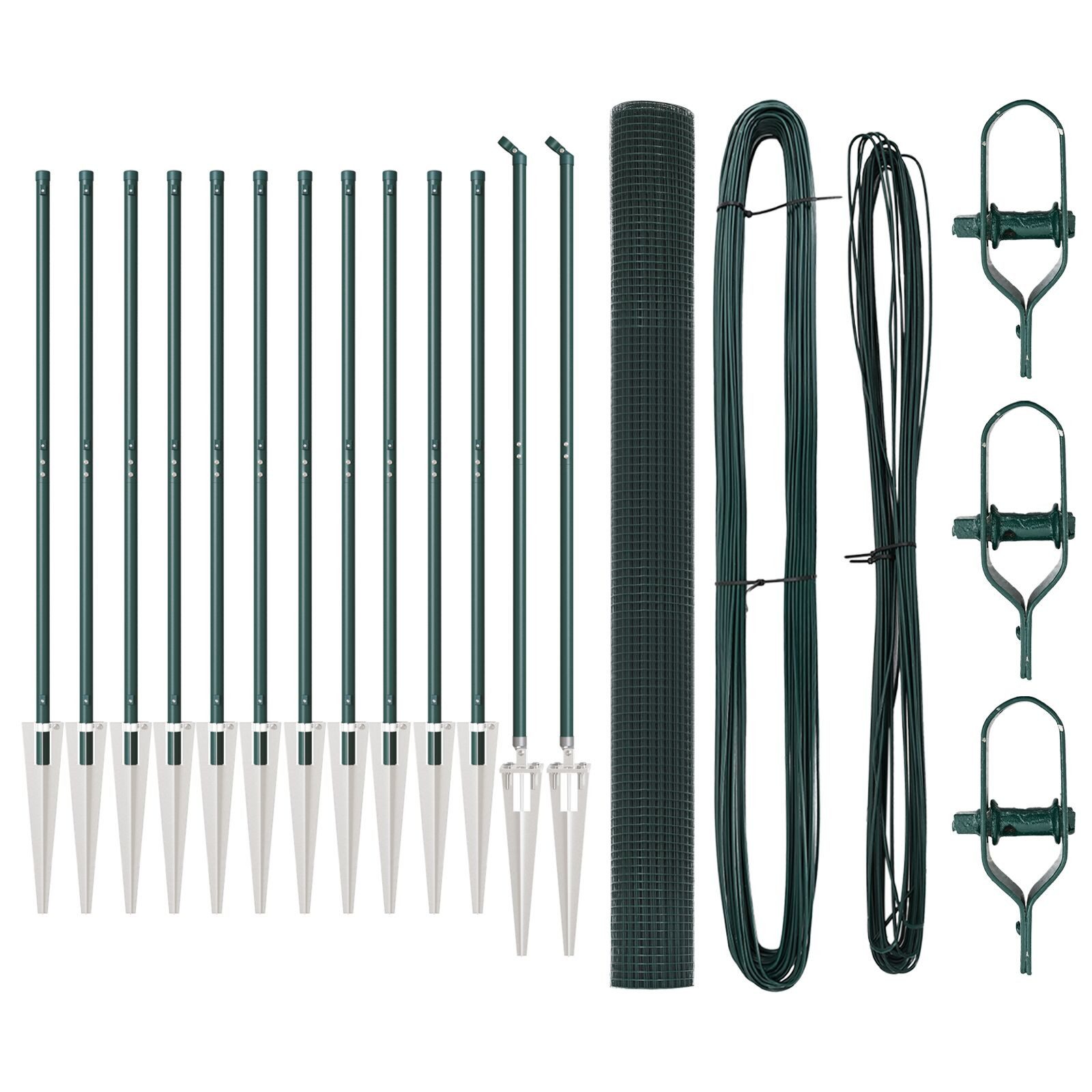 vidaXL Gartentor PVC-Zaunpfosten-Set 2er Set Grün PVC 25 x 1,5 m Langlebig