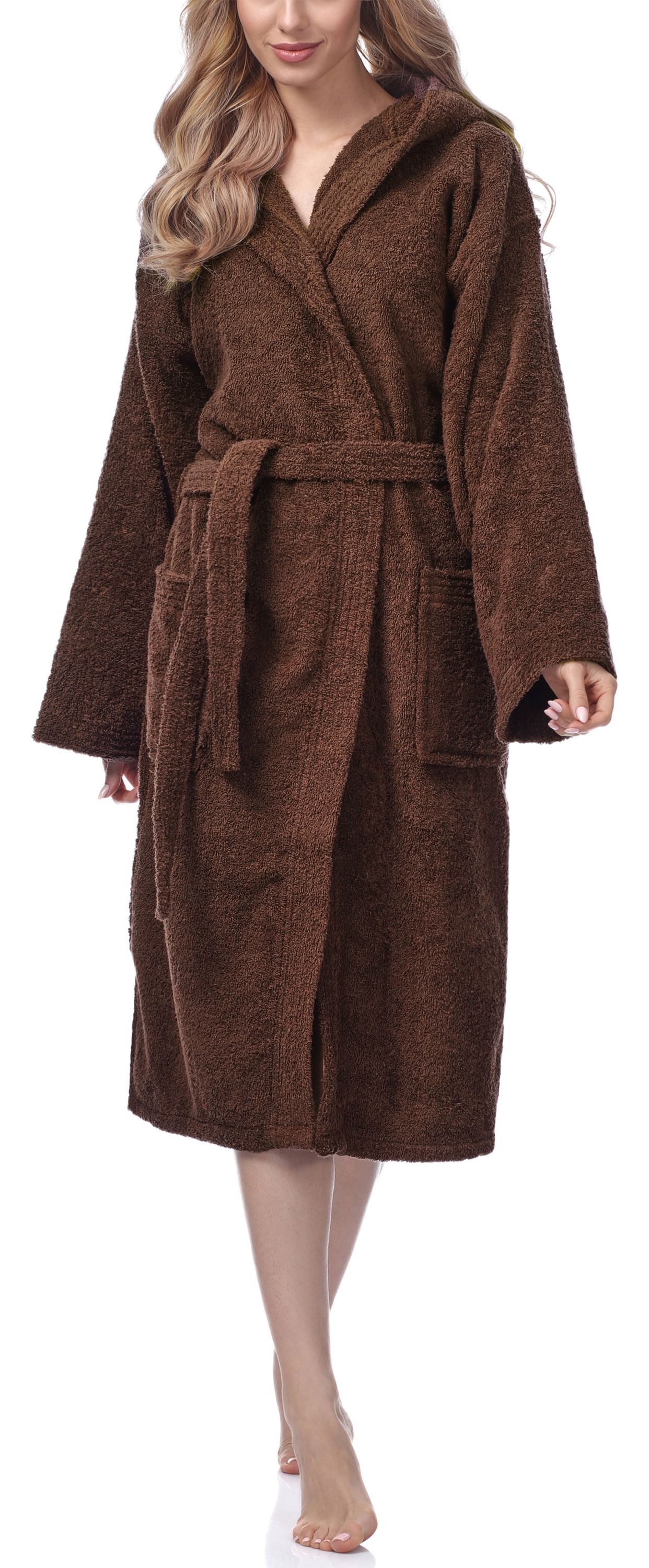 Bademantel Damen Frottee Bademantel aus 100% Baumwolle LA40-193