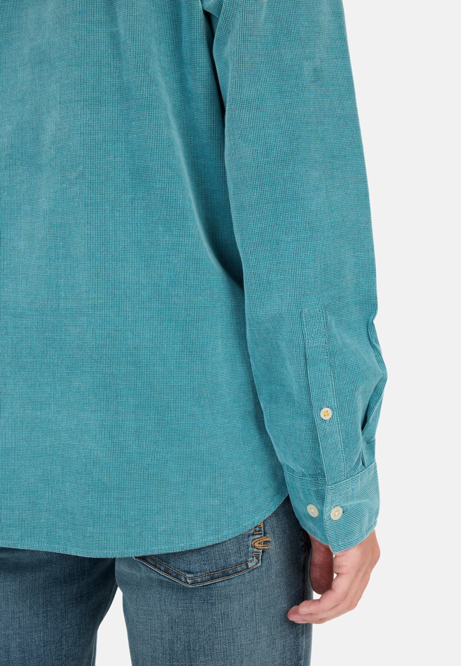 camel active Langarmhemd in Regular Fit aus Cord Langarm Button-Down