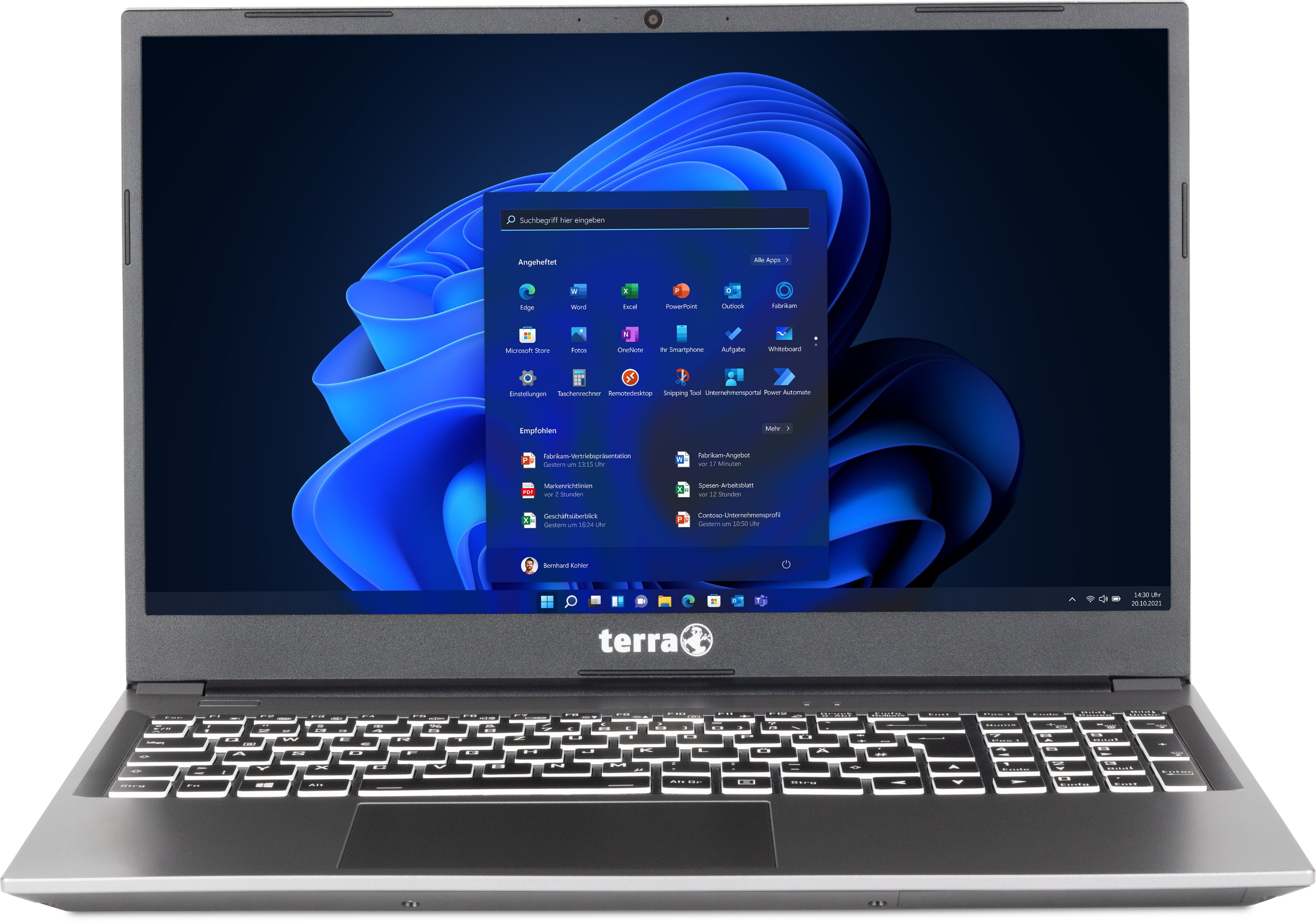 TERRA Terra Mobile 1517R Notebook (39,6 cm/15.6 Zoll, Intel Intel Core i3, onboard, 500 GB SSD, Alu-Gehäuse)